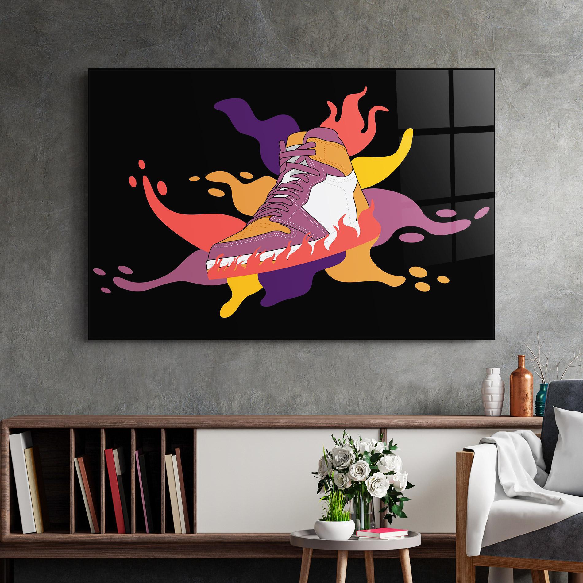 Tablou Sticla Abstract Sneakers Art mockup 2