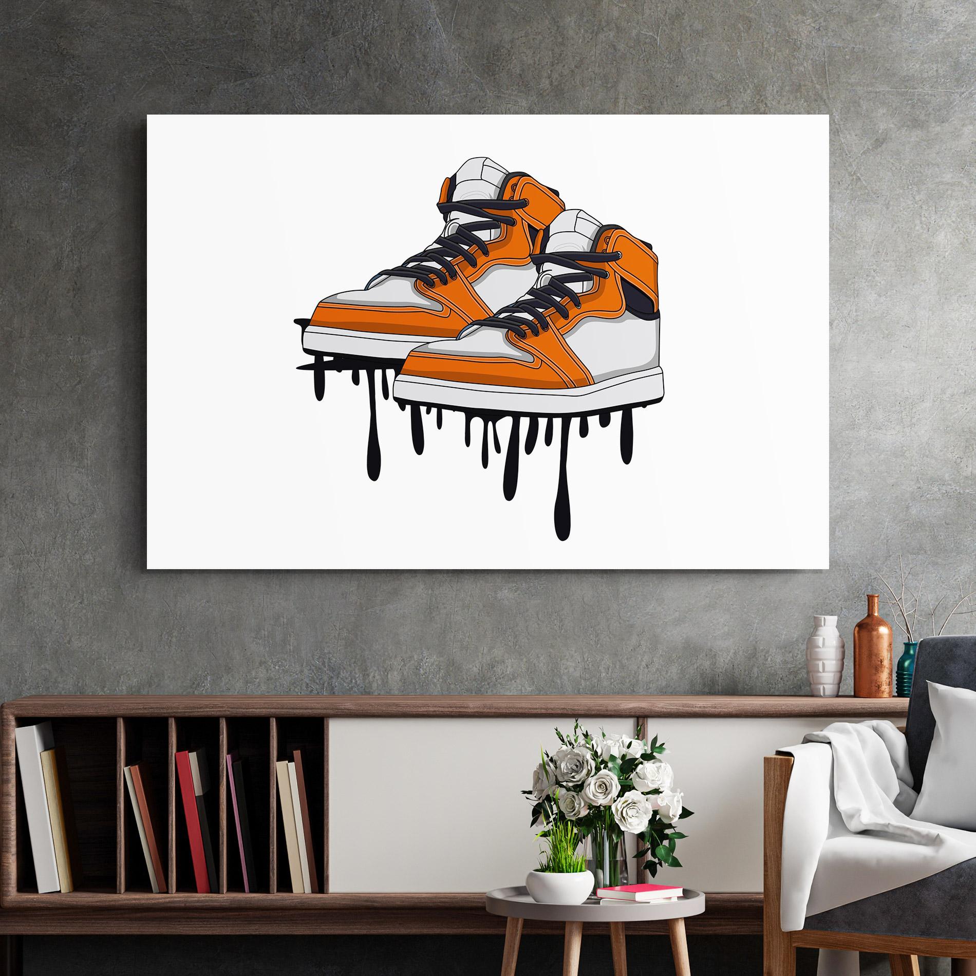 Tablou Sticla Black Liquid Shoe mockup 2