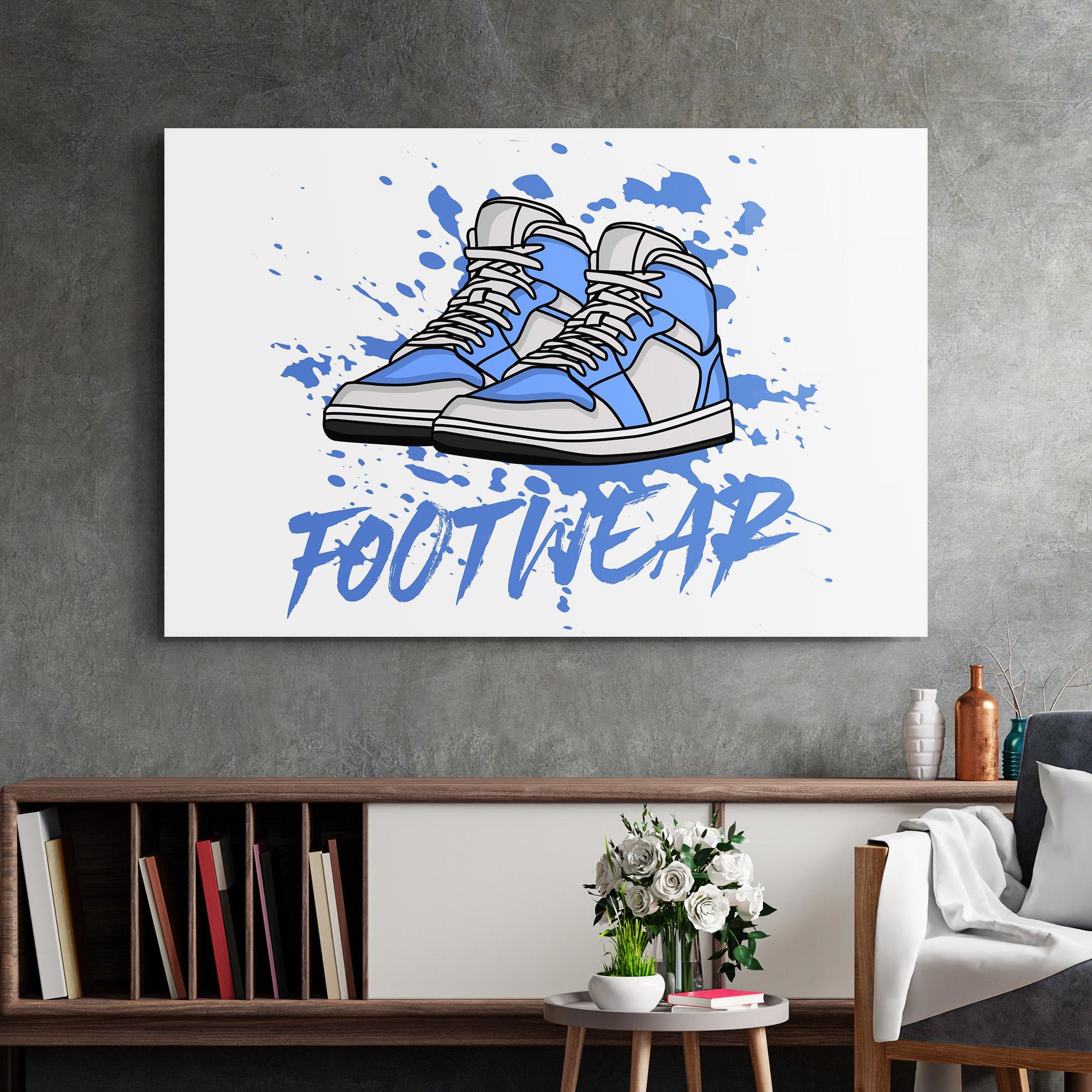 Tablou Sticla Blue Footwear mockup 2