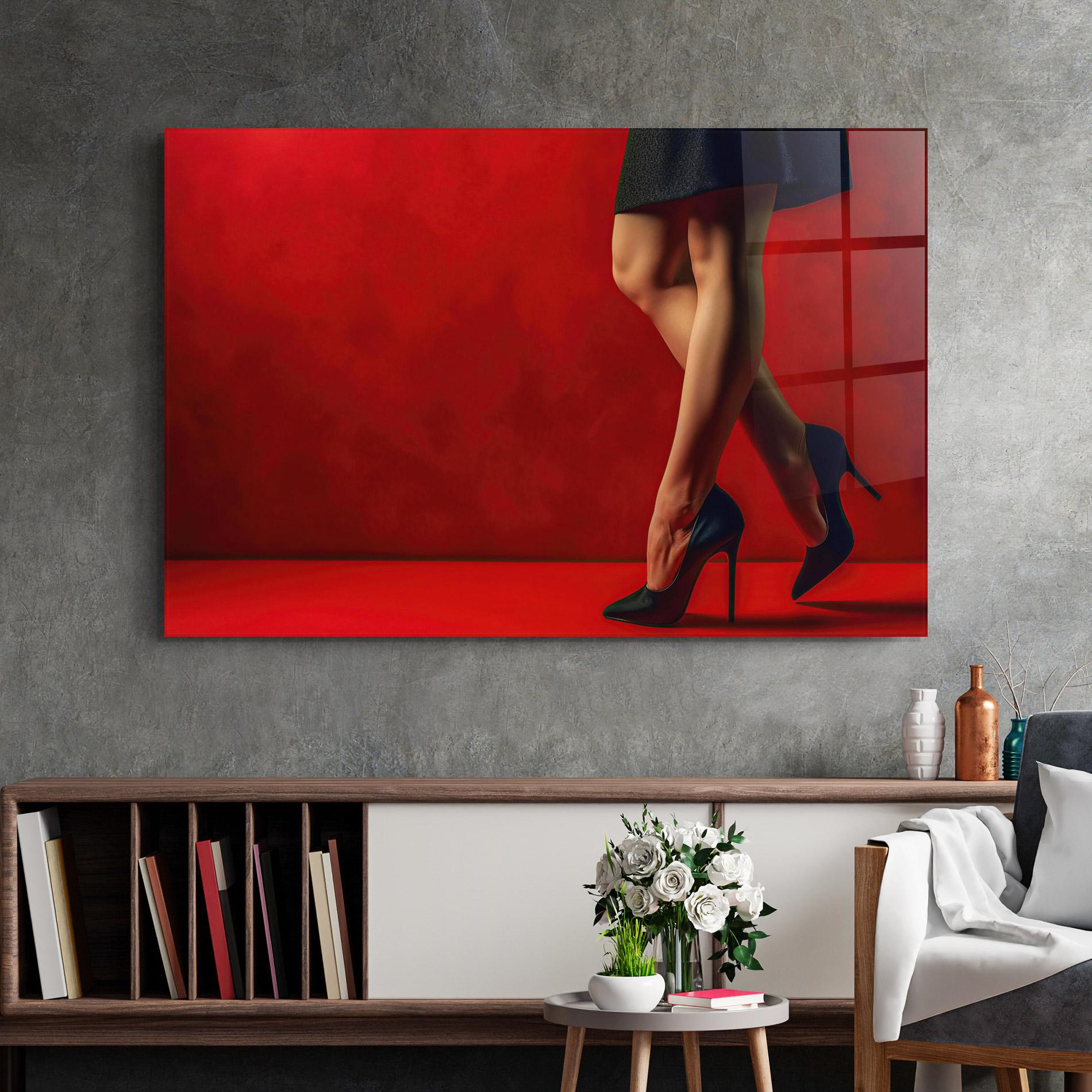 Tablou Sticla Female Legs Heels mockup 2
