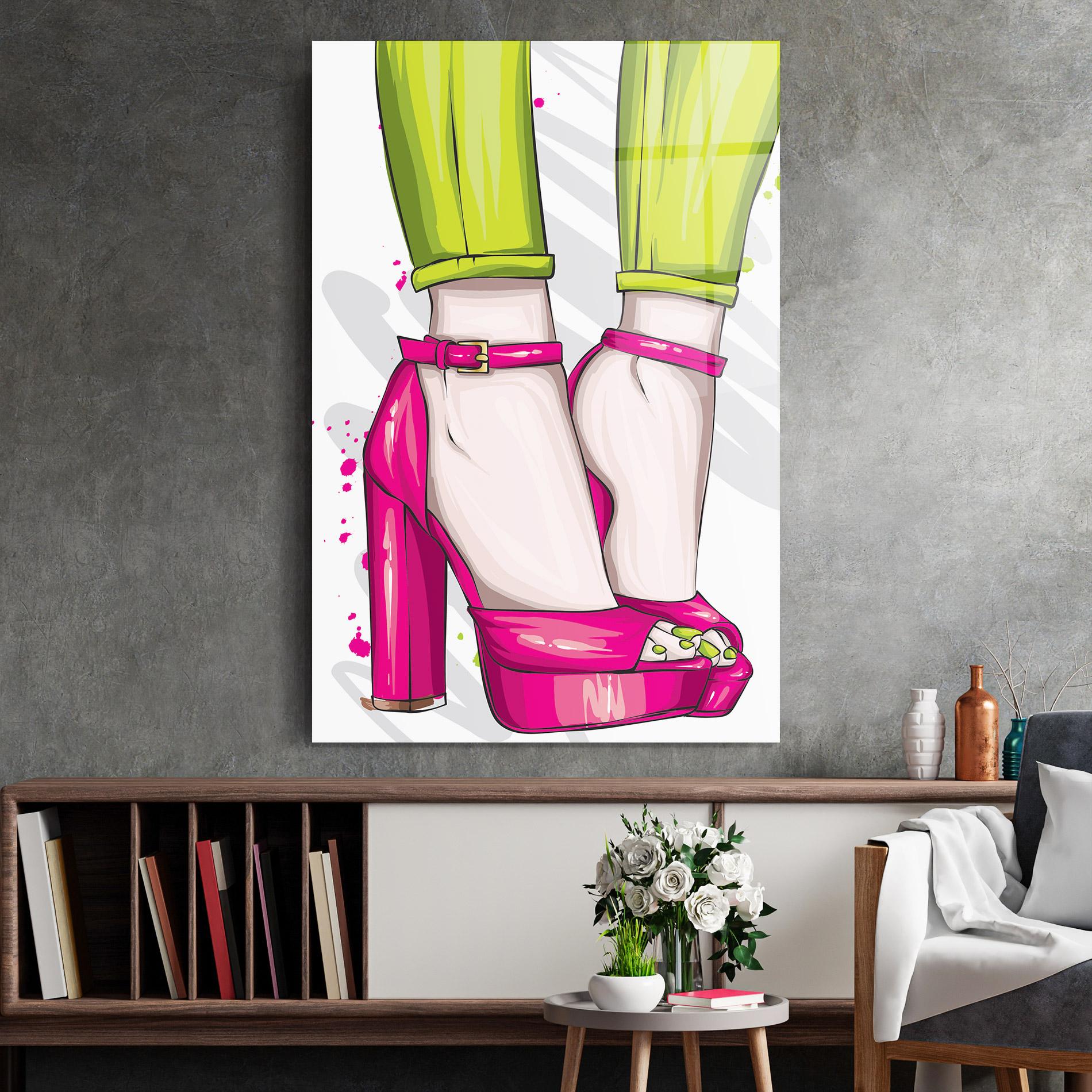 Tablou Sticla Green Nails mockup 2