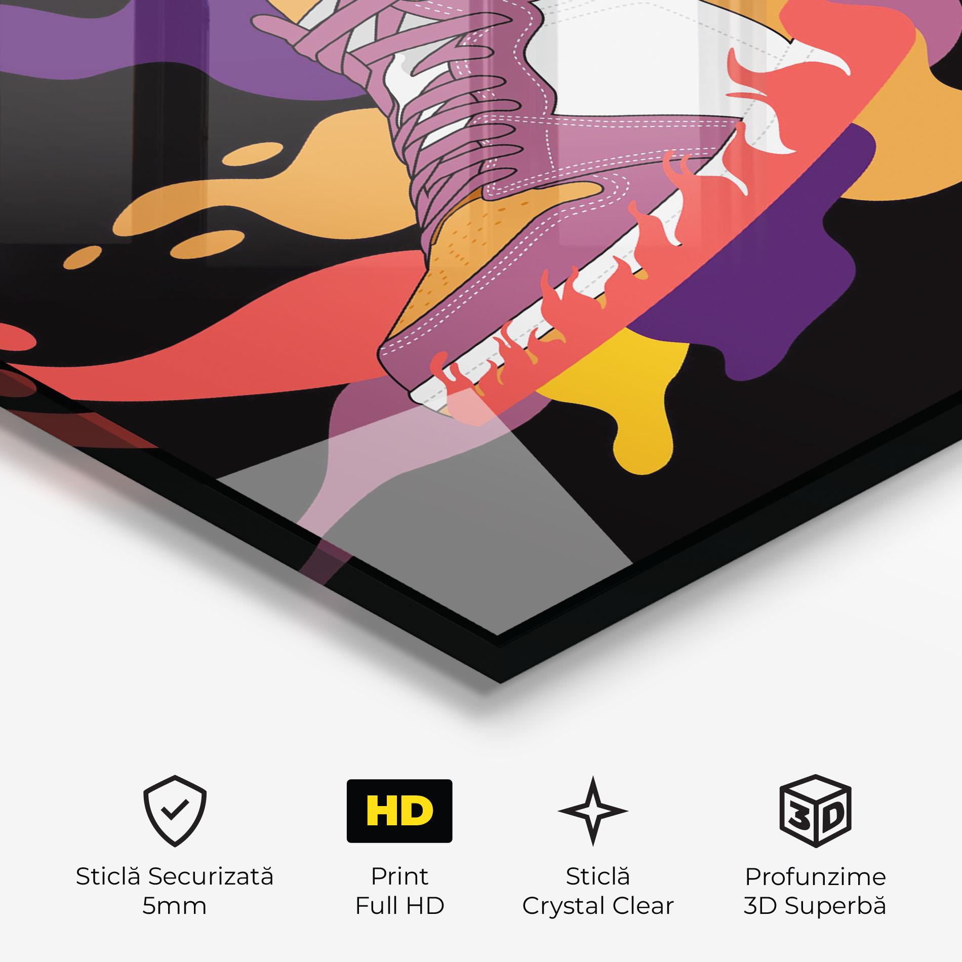Tablou Sticla Abstract Sneakers Art mockup 3