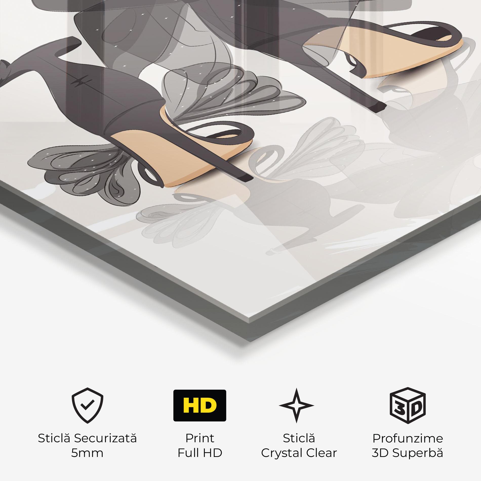 Tablou Sticla Black Bow Heels mockup 3