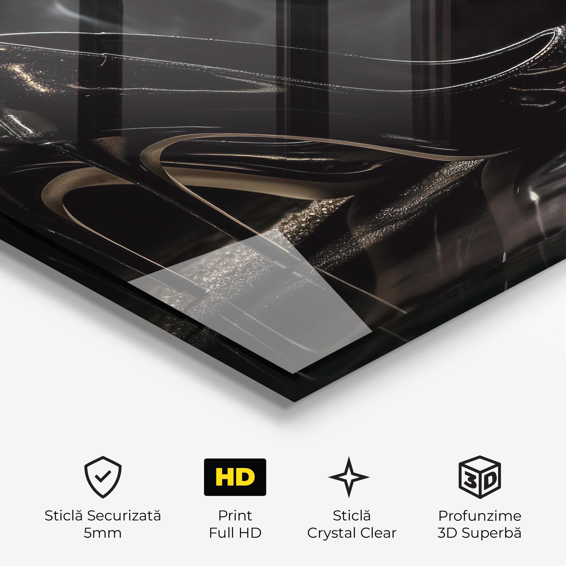 Tablou Sticla Black Leather Shoes mockup 3