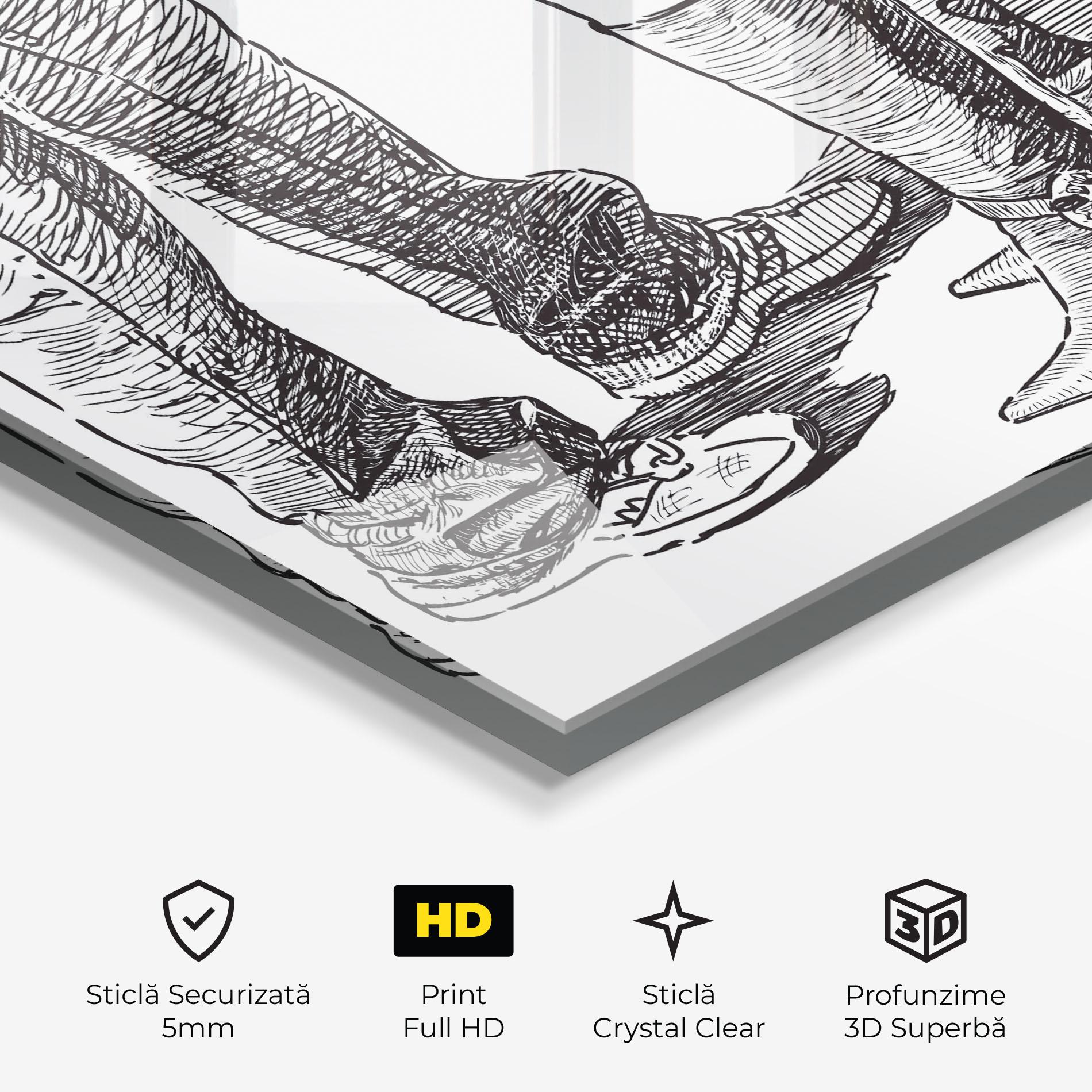 Tablou Sticla Black Line Shoes mockup 3