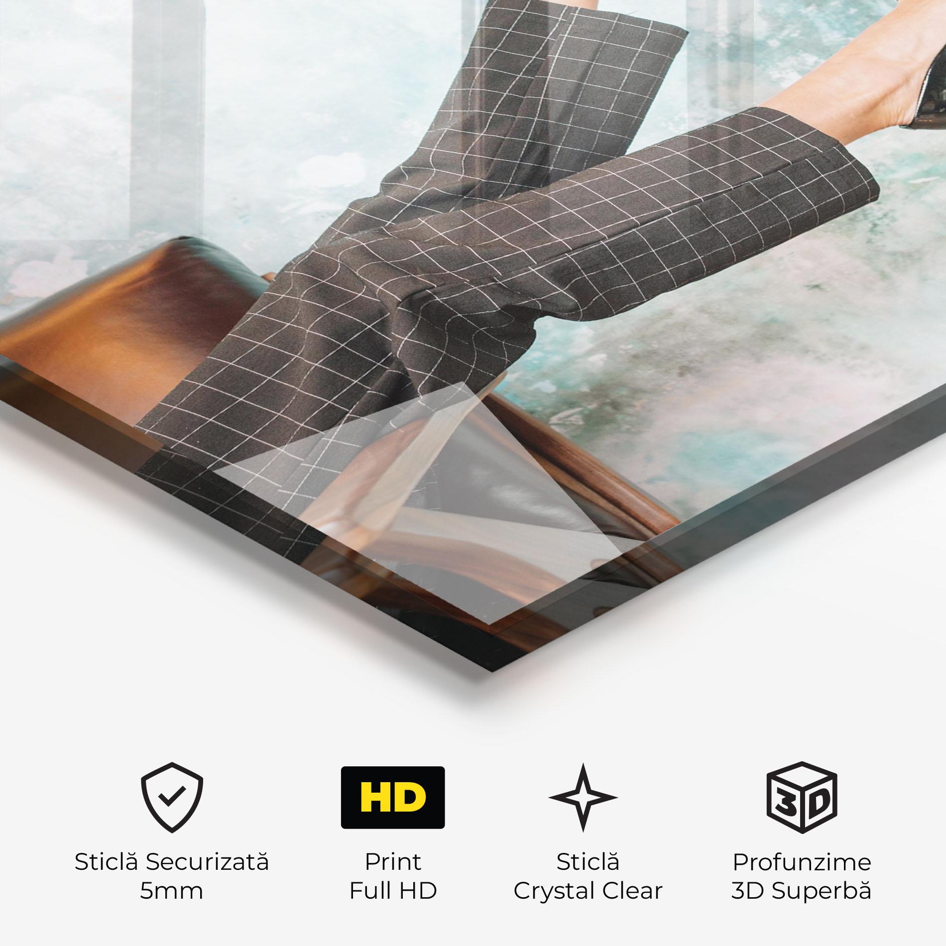 Tablou Sticla Black Shoes On Chair mockup 3