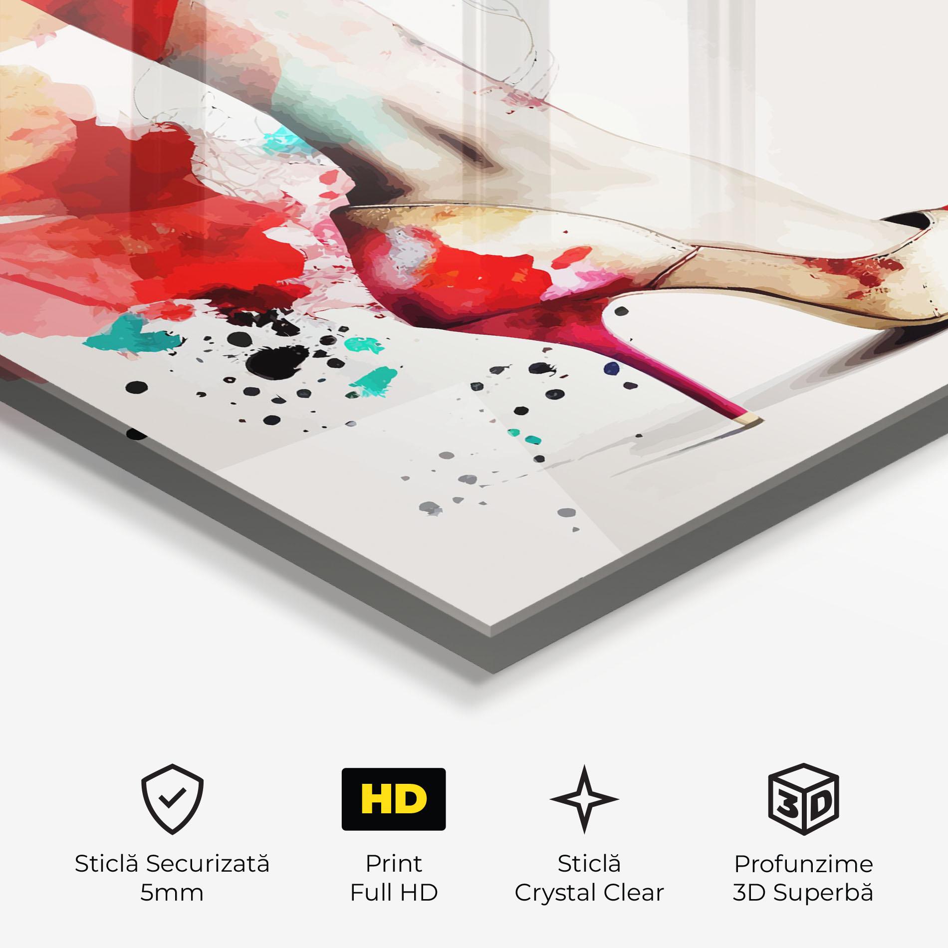 Tablou Sticla Cream Heels Art mockup 3