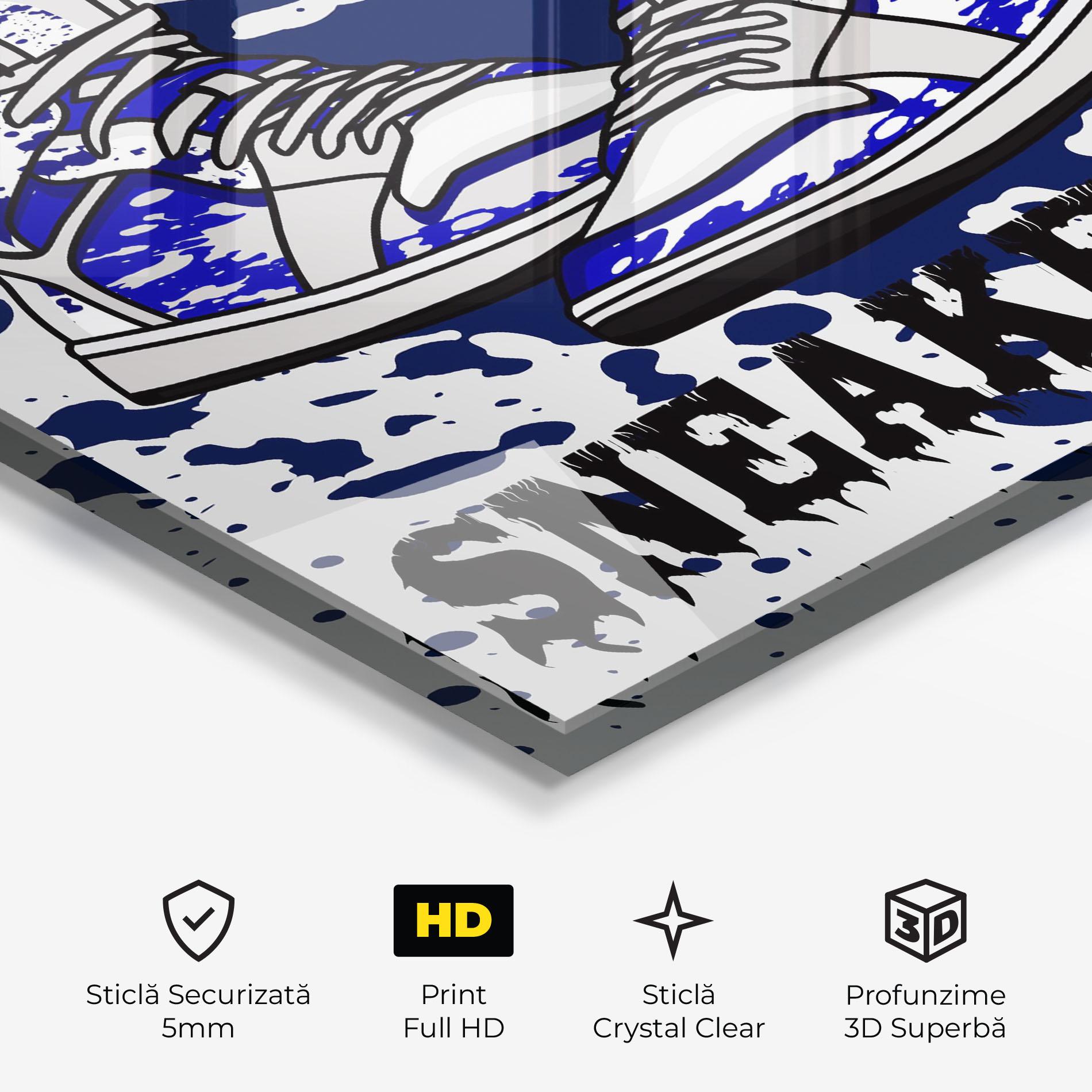 Tablou Sticla Dark Blue Sneakers mockup 3