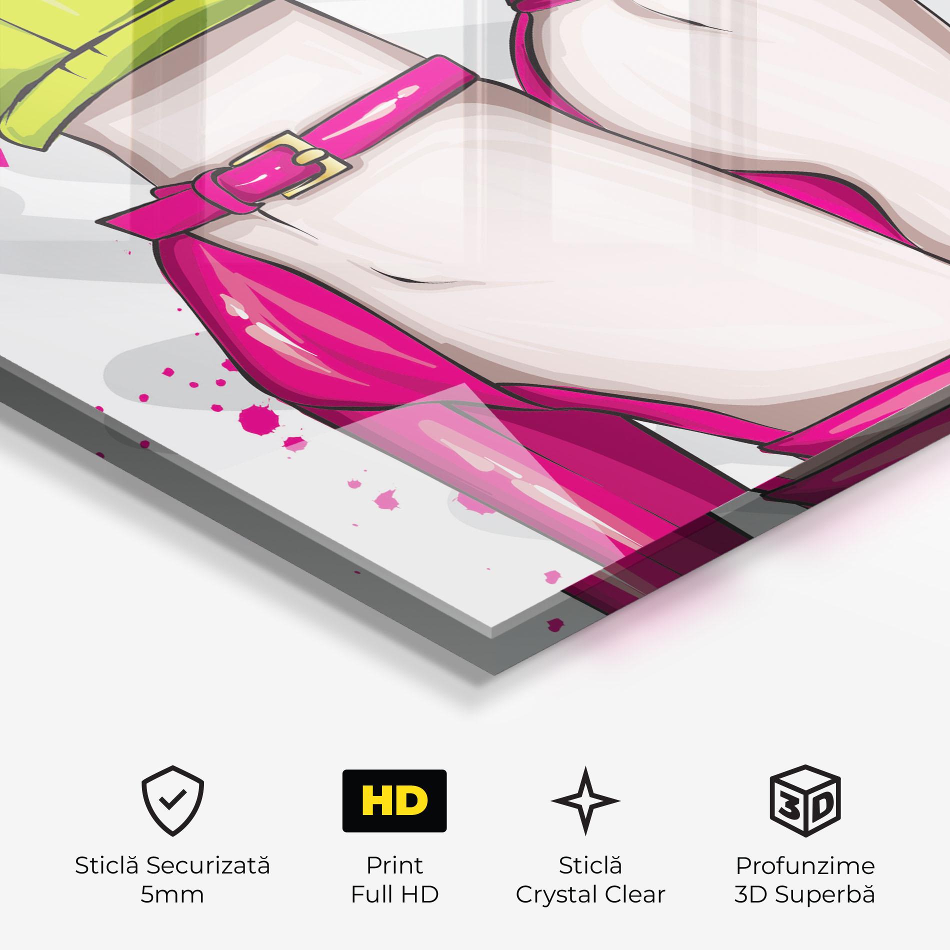 Tablou Sticla Green Nails mockup 3