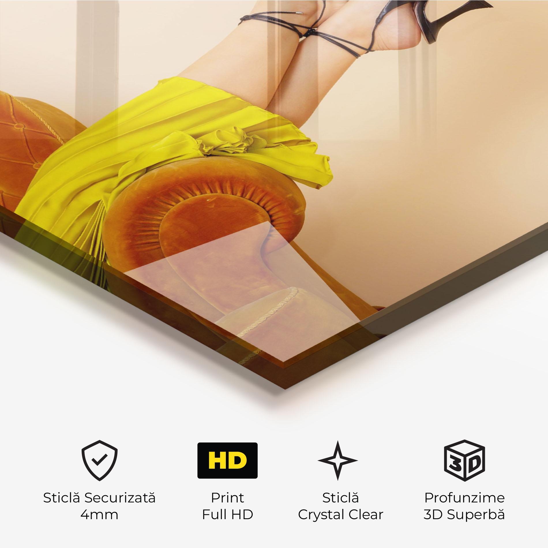 Tablou Sticla Black Heals On Cream mockup 3