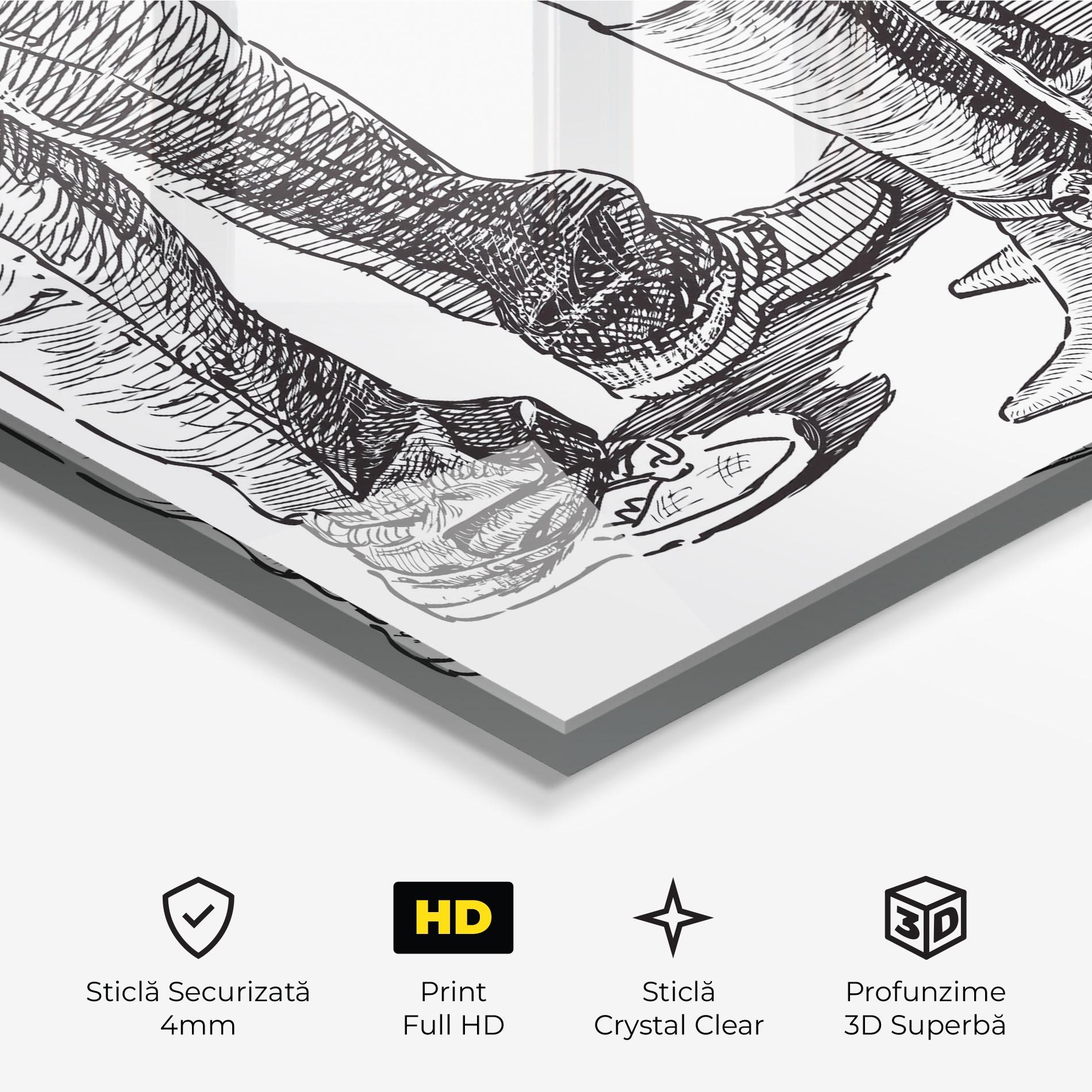 Tablou Sticla Black Line Shoes mockup 3