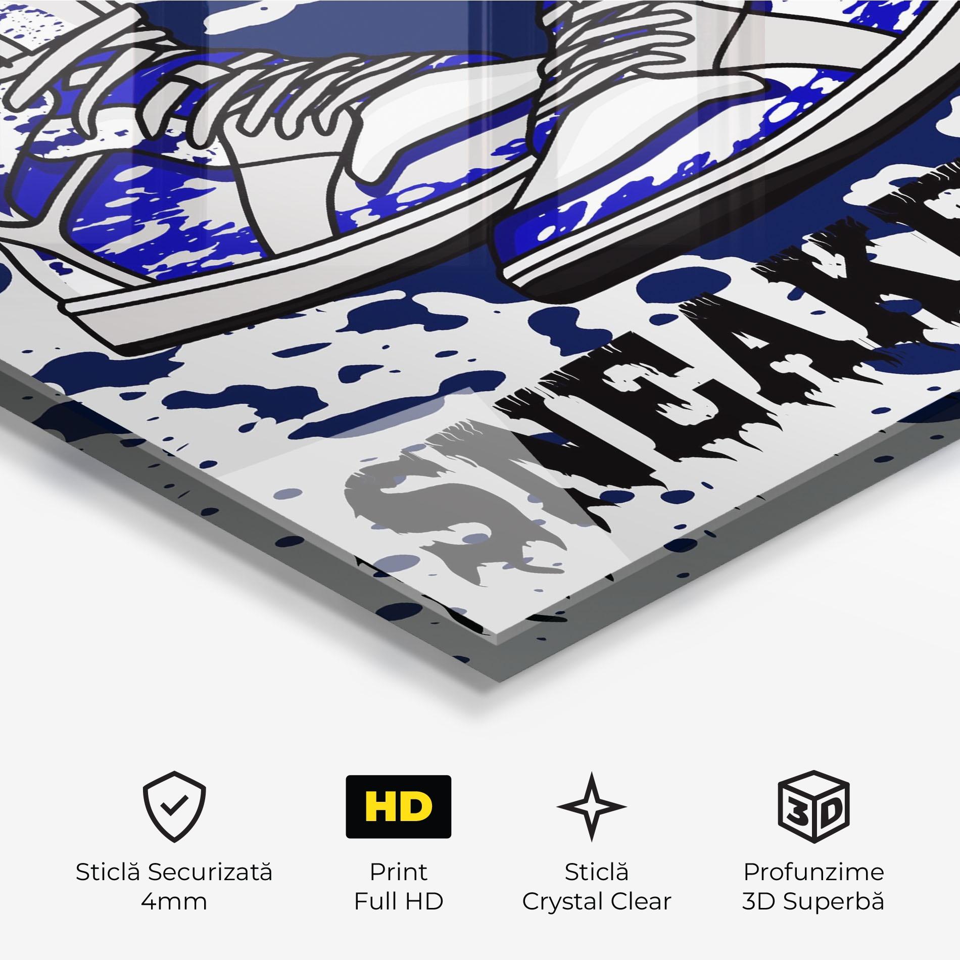 Tablou Sticla Dark Blue Sneakers mockup 3