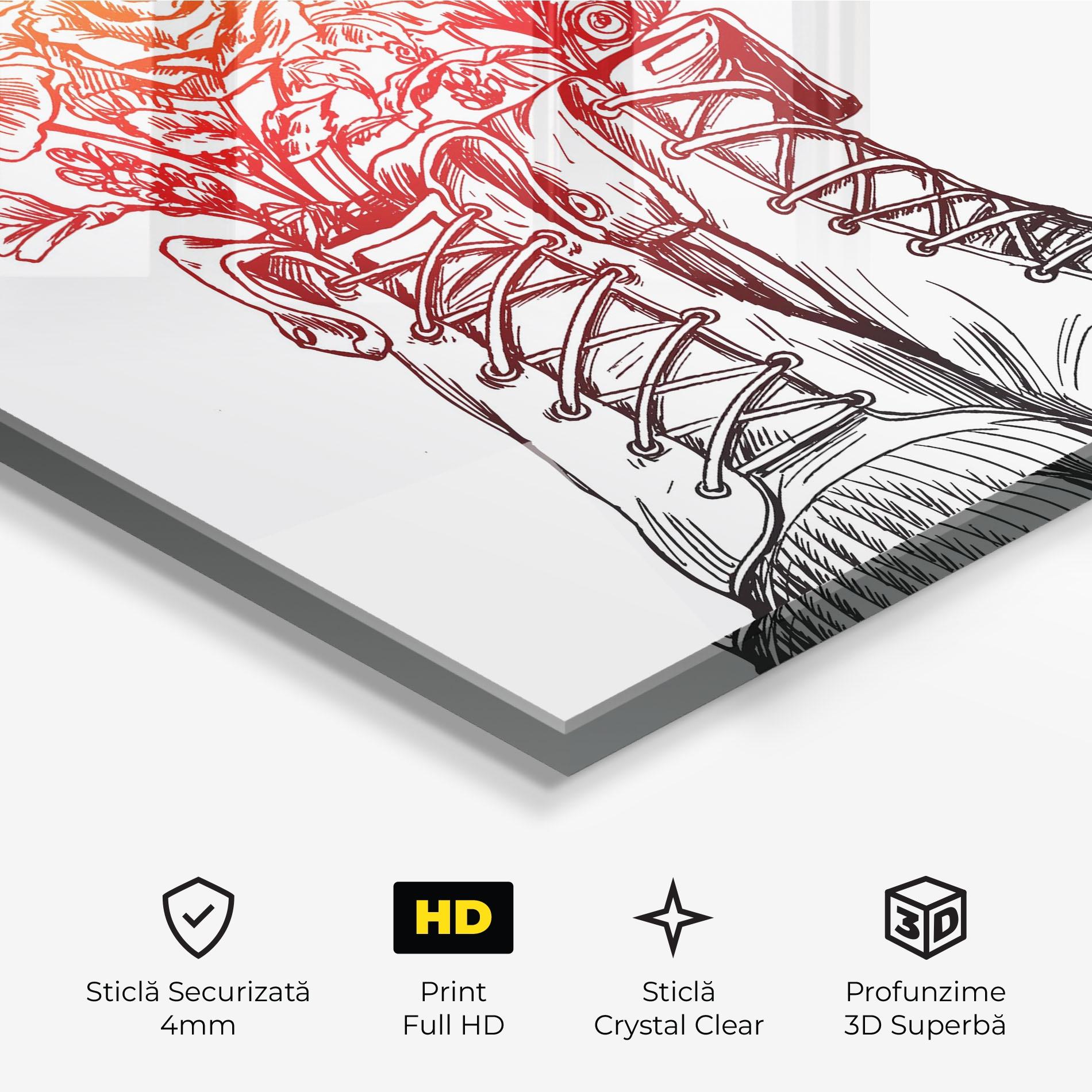 Tablou Sticla Flower In Shoes mockup 3