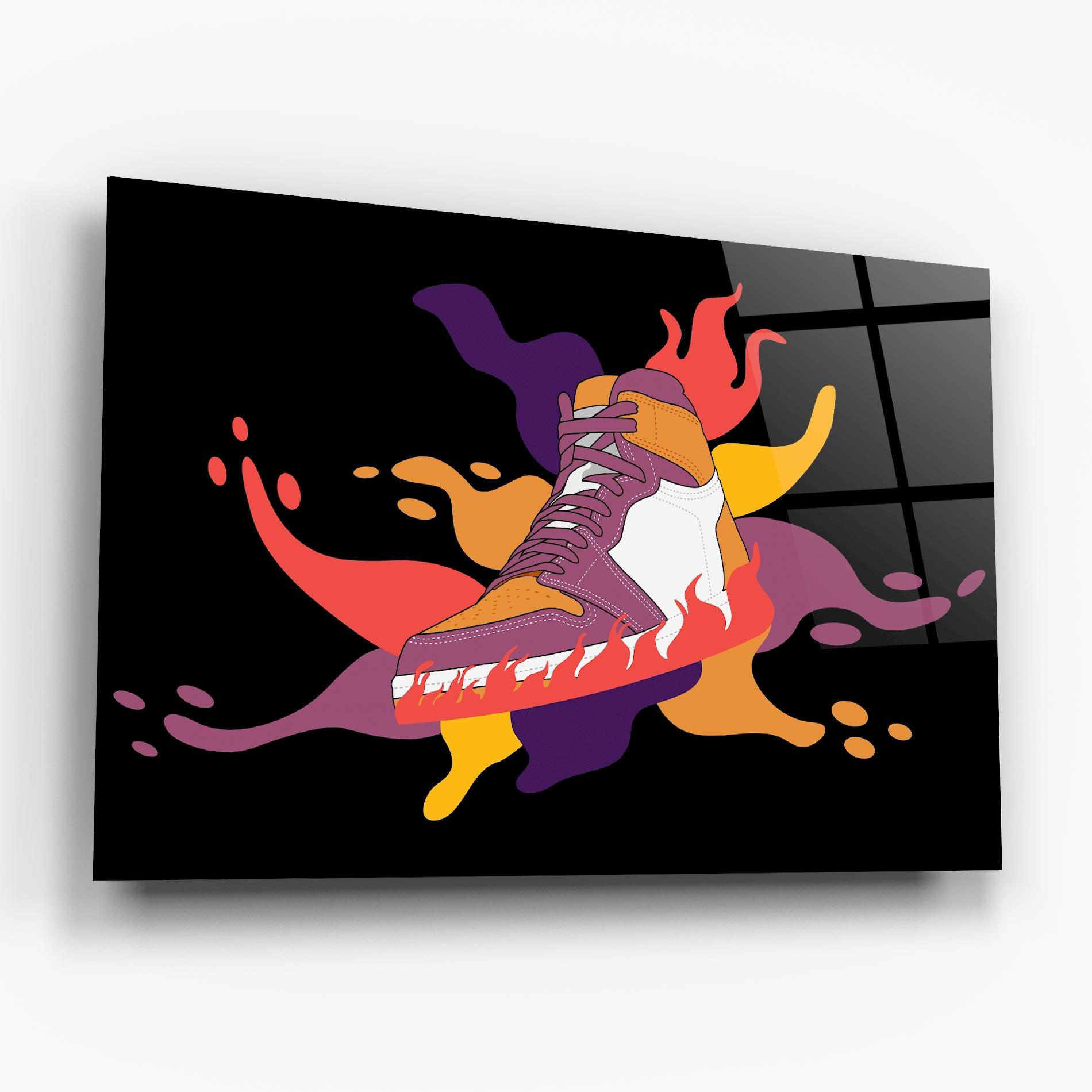 Tablou Sticla Abstract Sneakers Art mockup 6