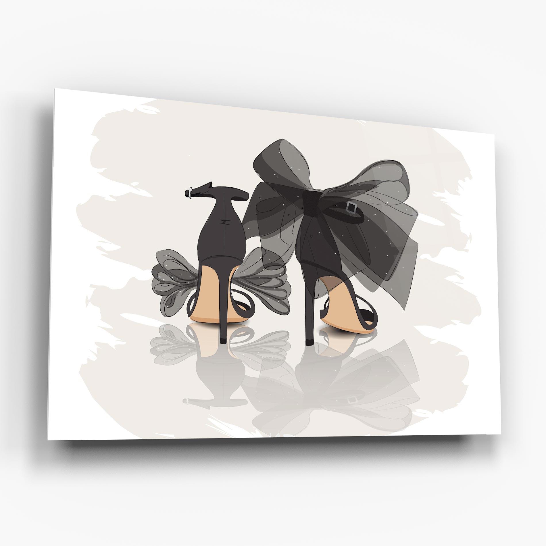 Tablou Sticla Black Bow Heels mockup 6