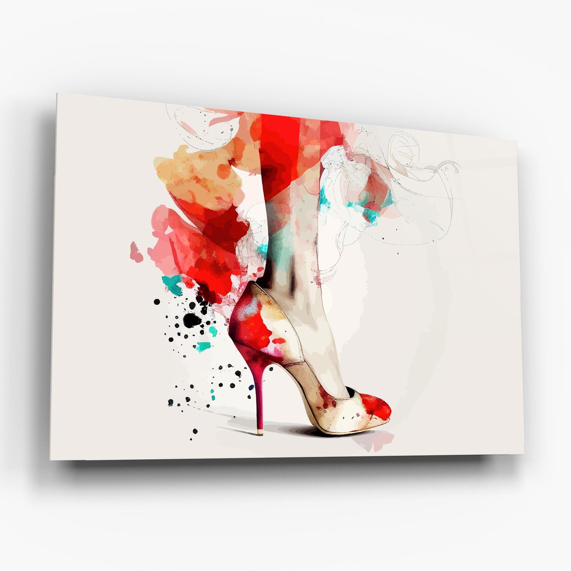 Tablou Sticla Cream Heels Art mockup 6