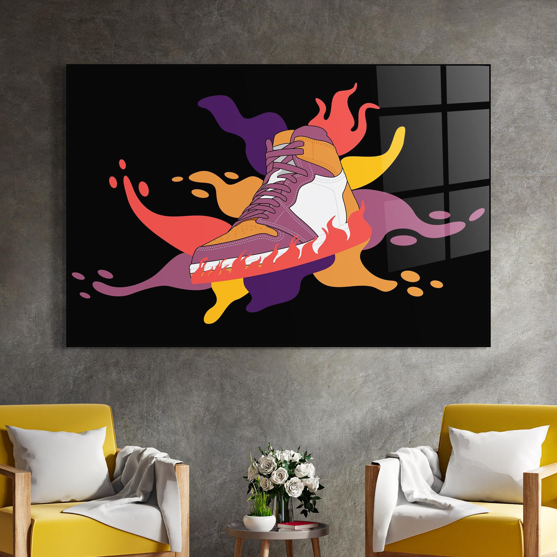 Tablou Sticla Abstract Sneakers Art mockup 4
