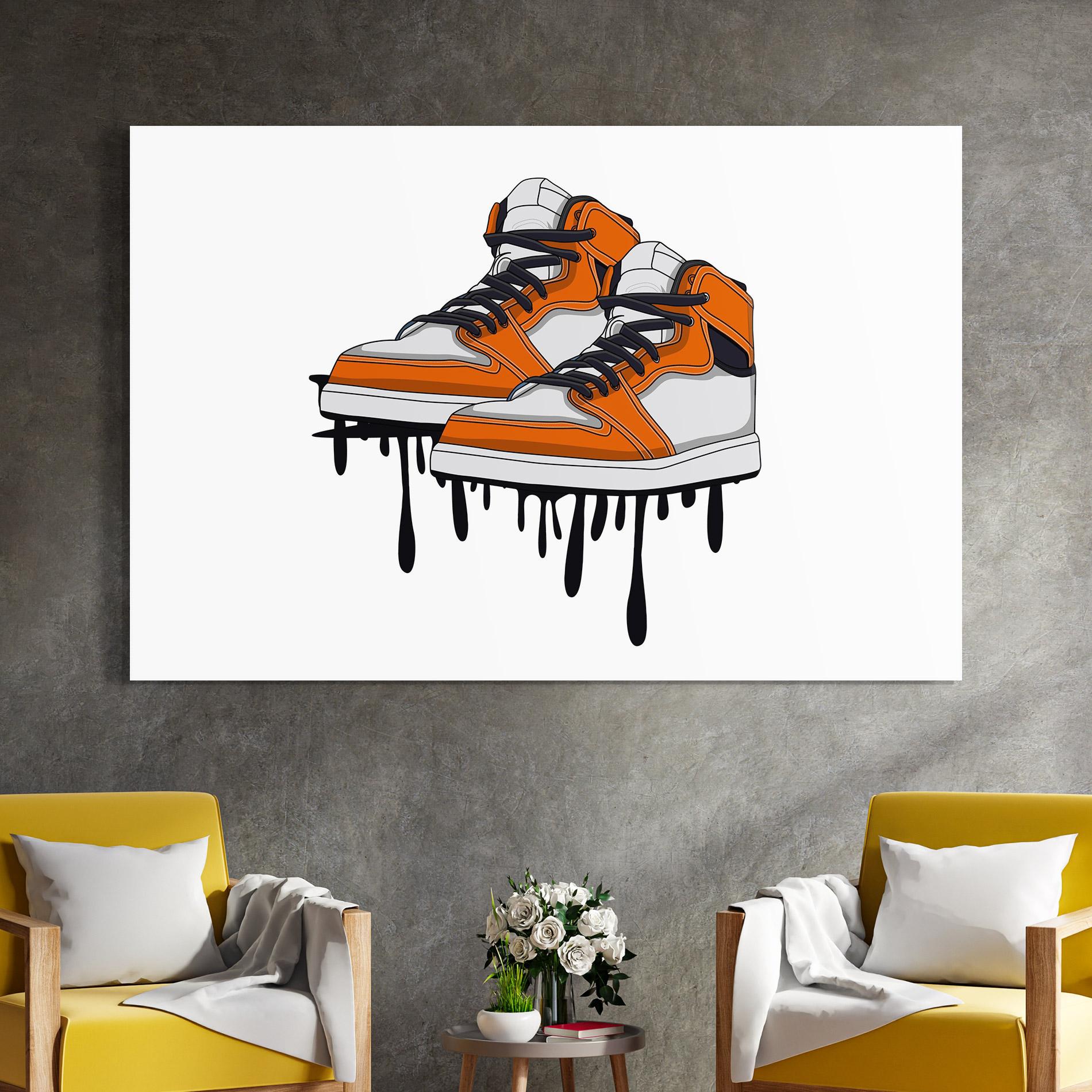 Tablou Sticla Black Liquid Shoe mockup 4