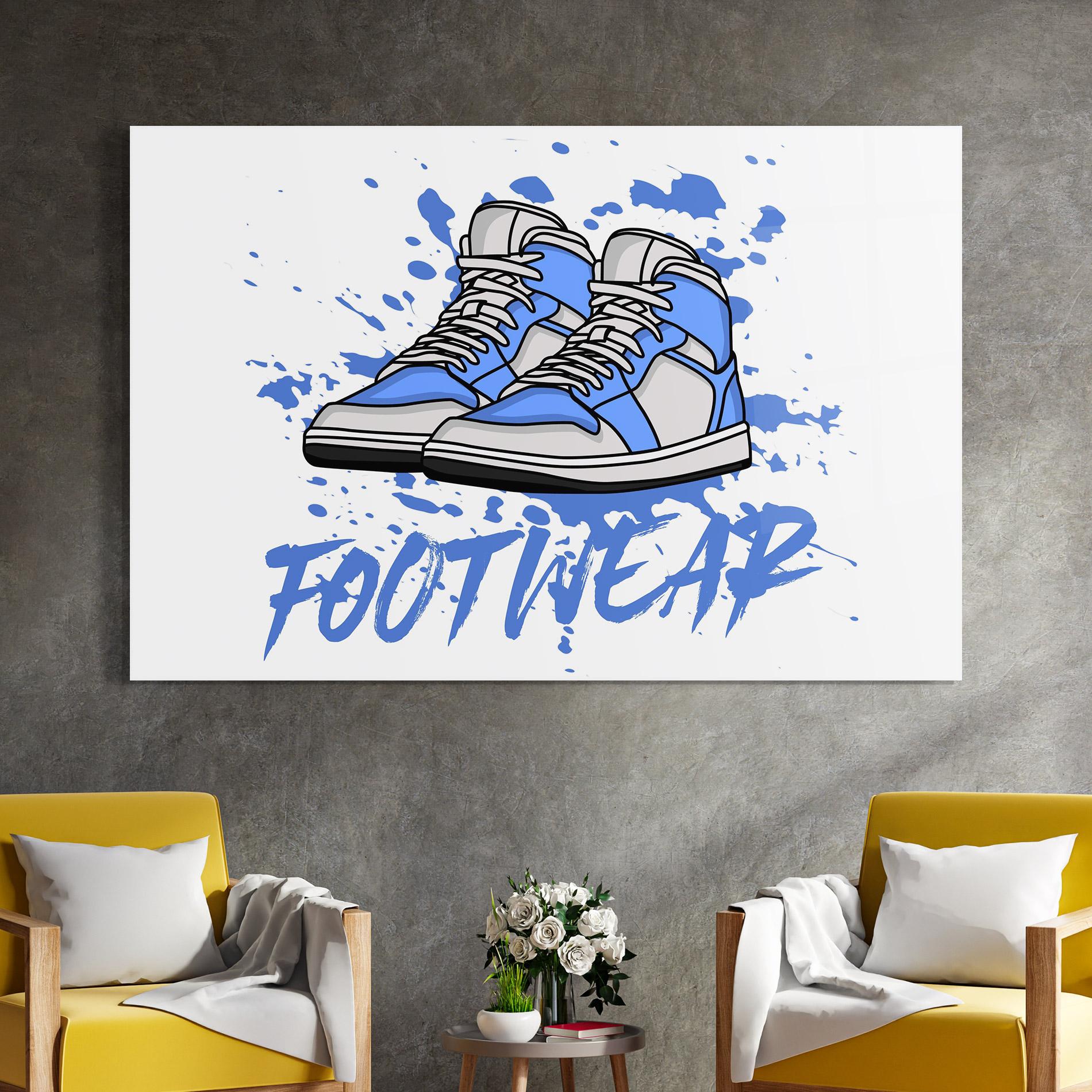 Tablou Sticla Blue Footwear mockup 4