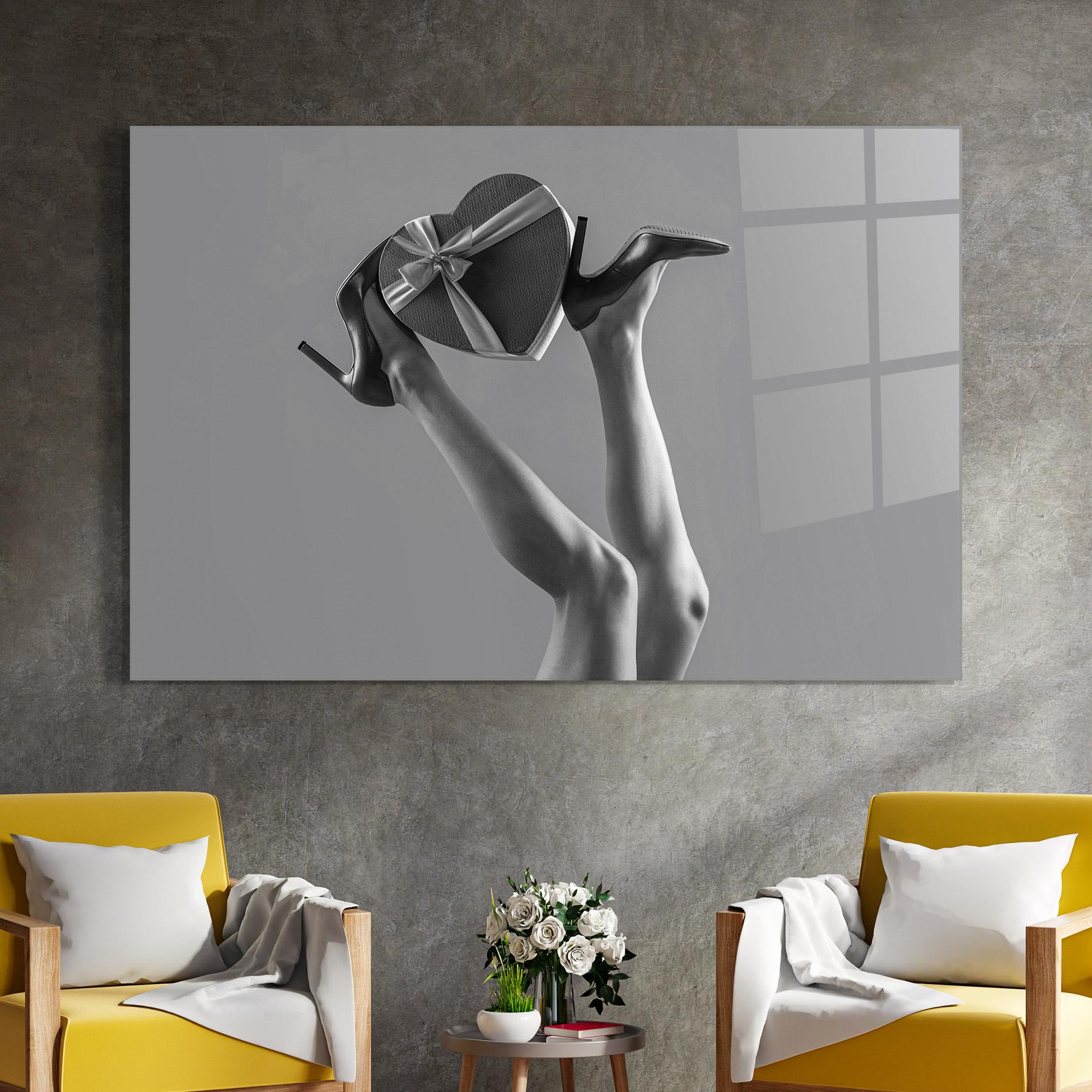 Tablou Sticla Heart Shaped Gift mockup 4