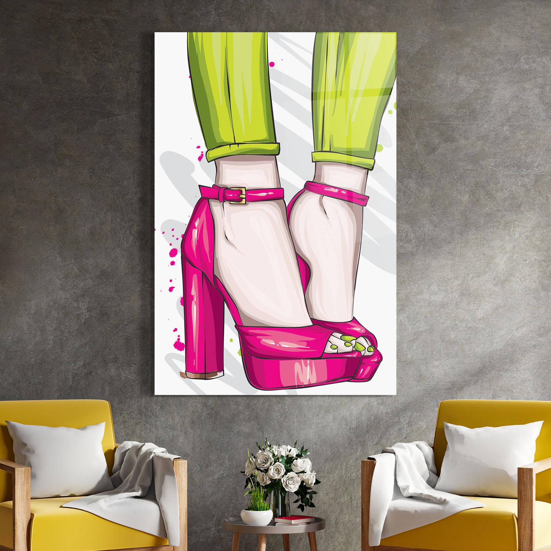 Tablou Sticla Green Nails mockup 4