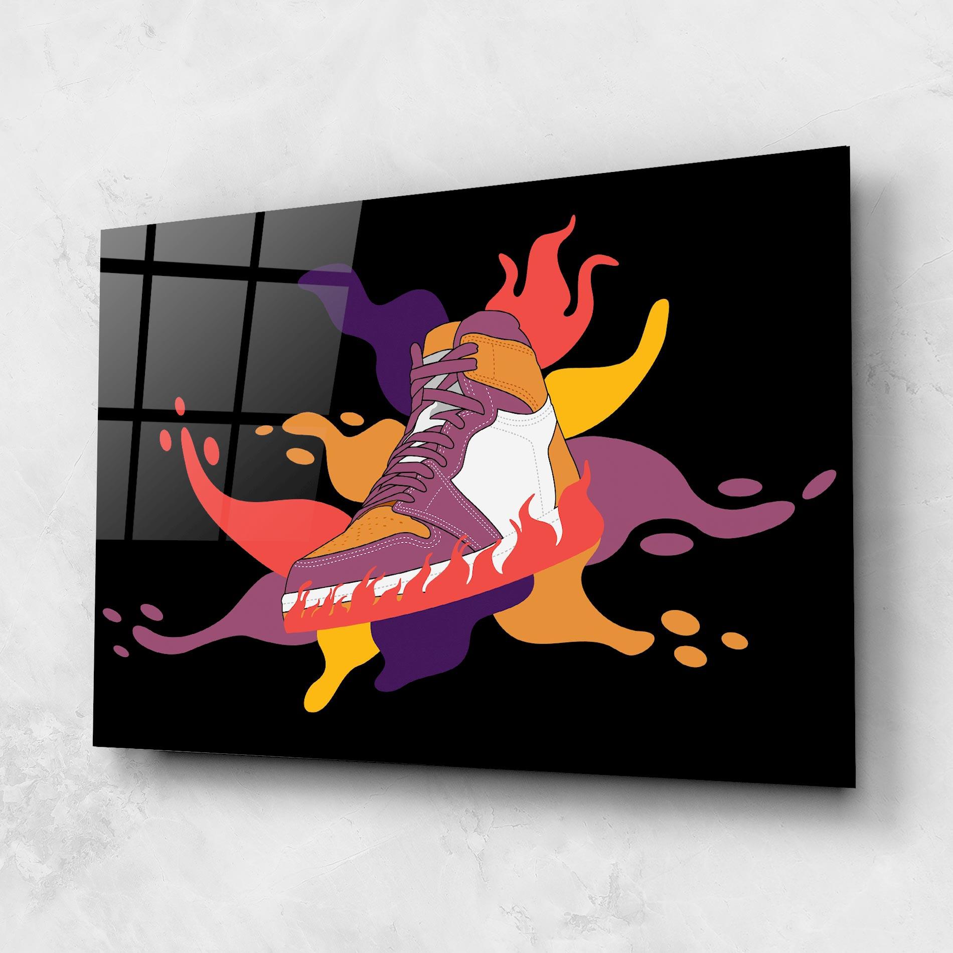 Tablou Sticla Abstract Sneakers Art mockup 1