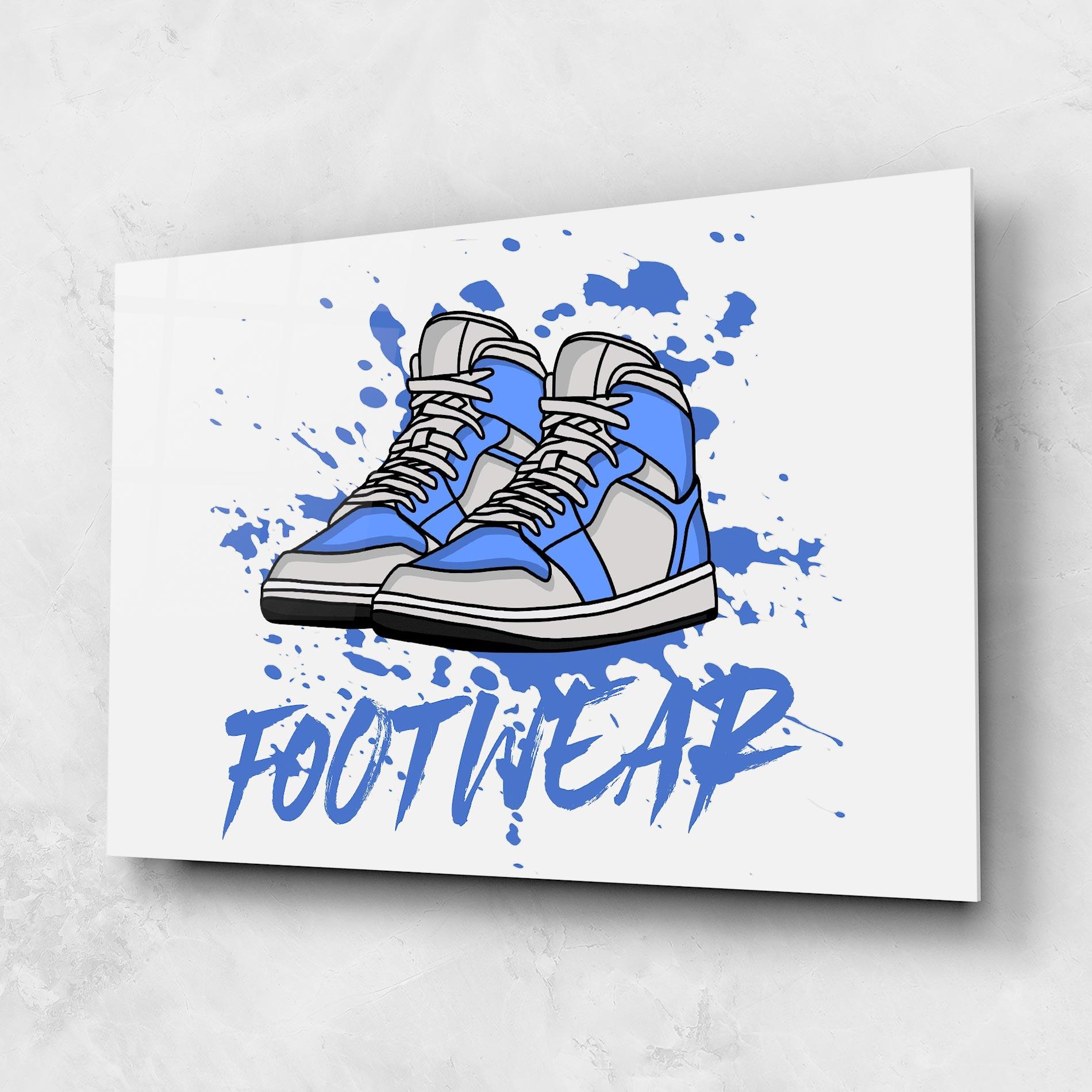 Tablou Sticla Blue Footwear mockup 1