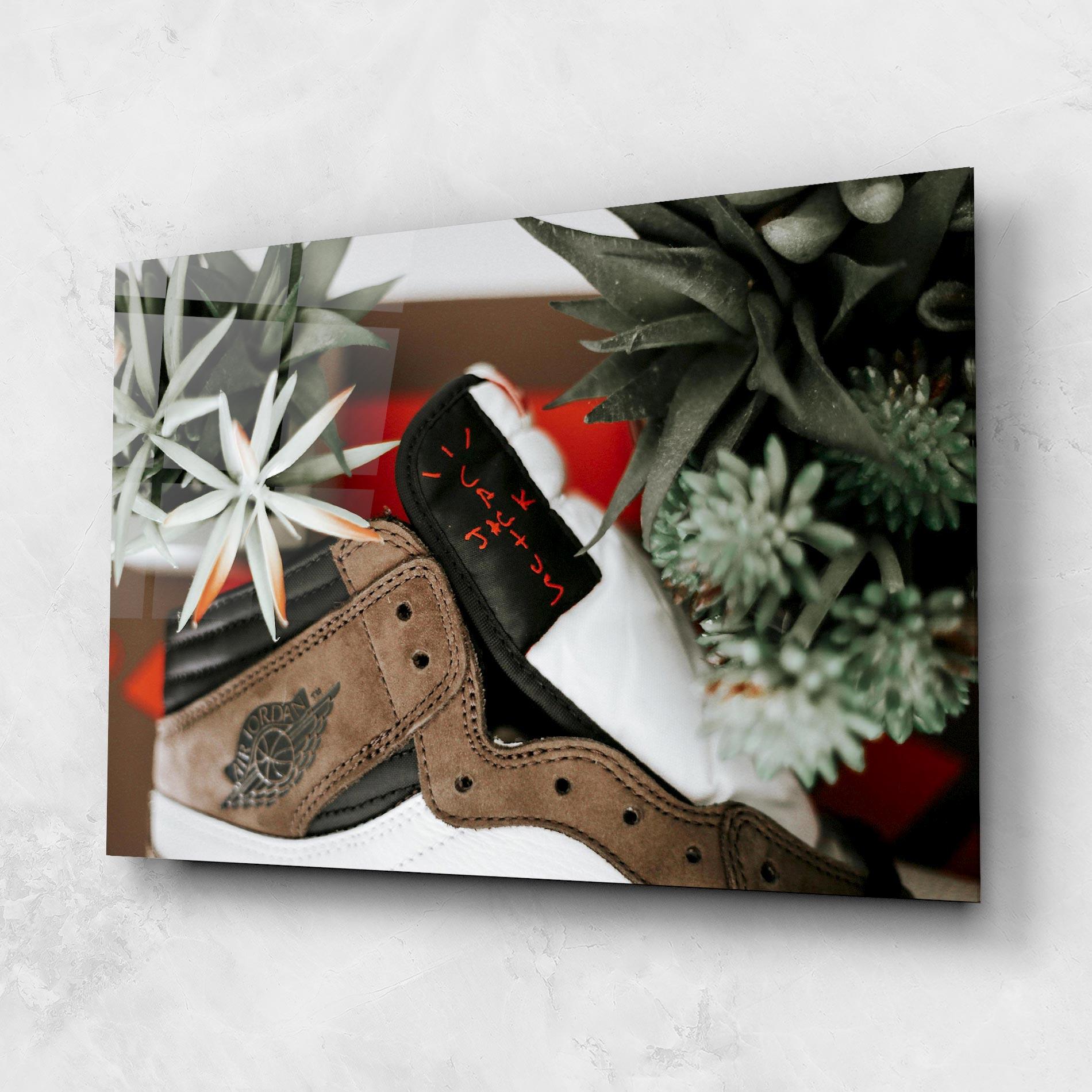 Tablou Sticla Brown Air Jordan mockup 1
