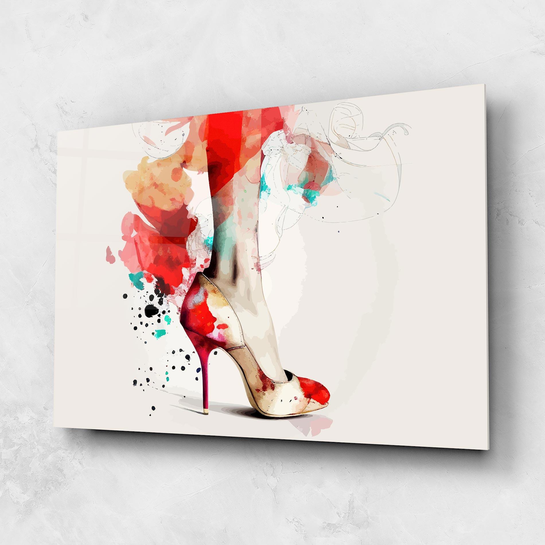 Tablou Sticla Cream Heels Art mockup 1