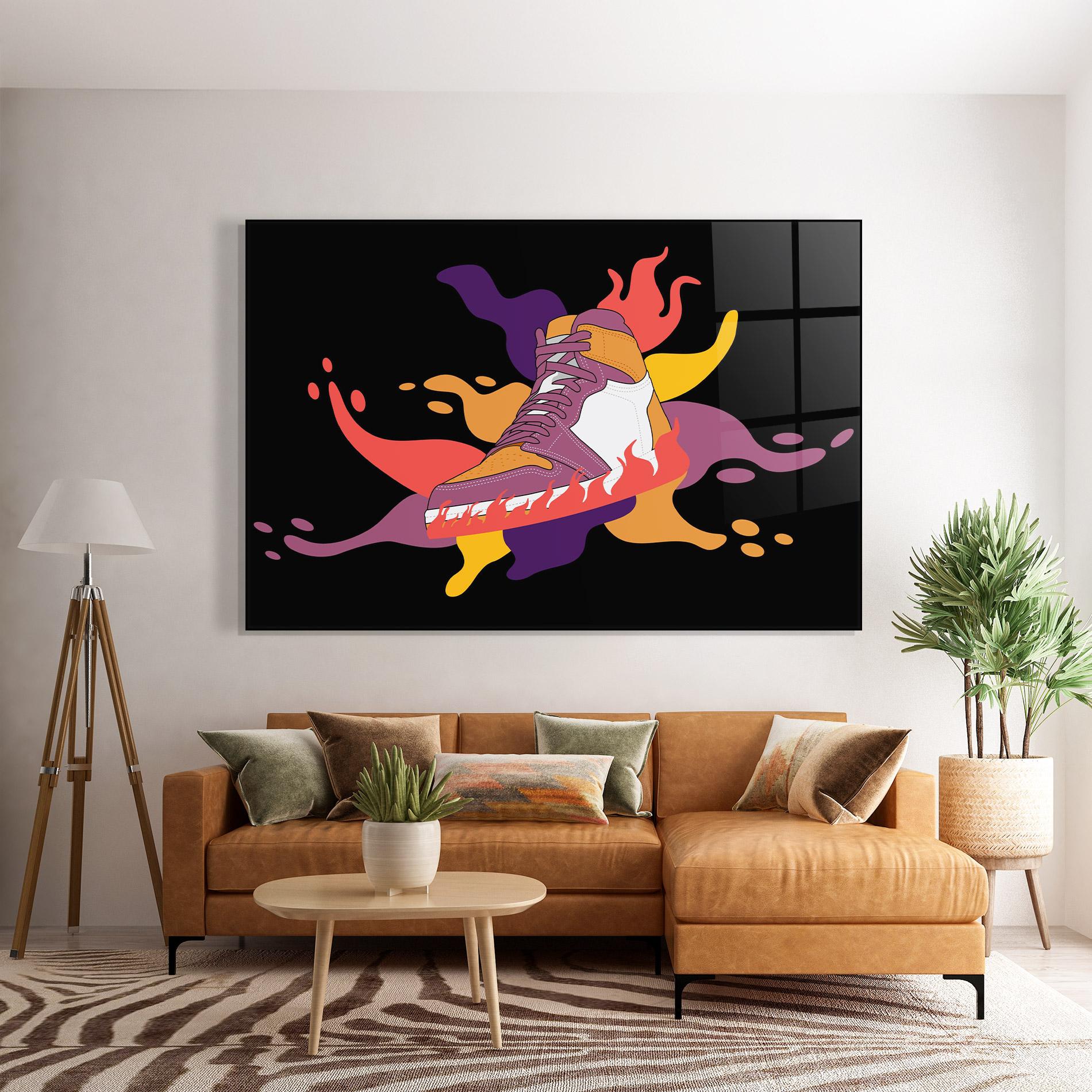 Tablou Sticla Abstract Sneakers Art mockup 7