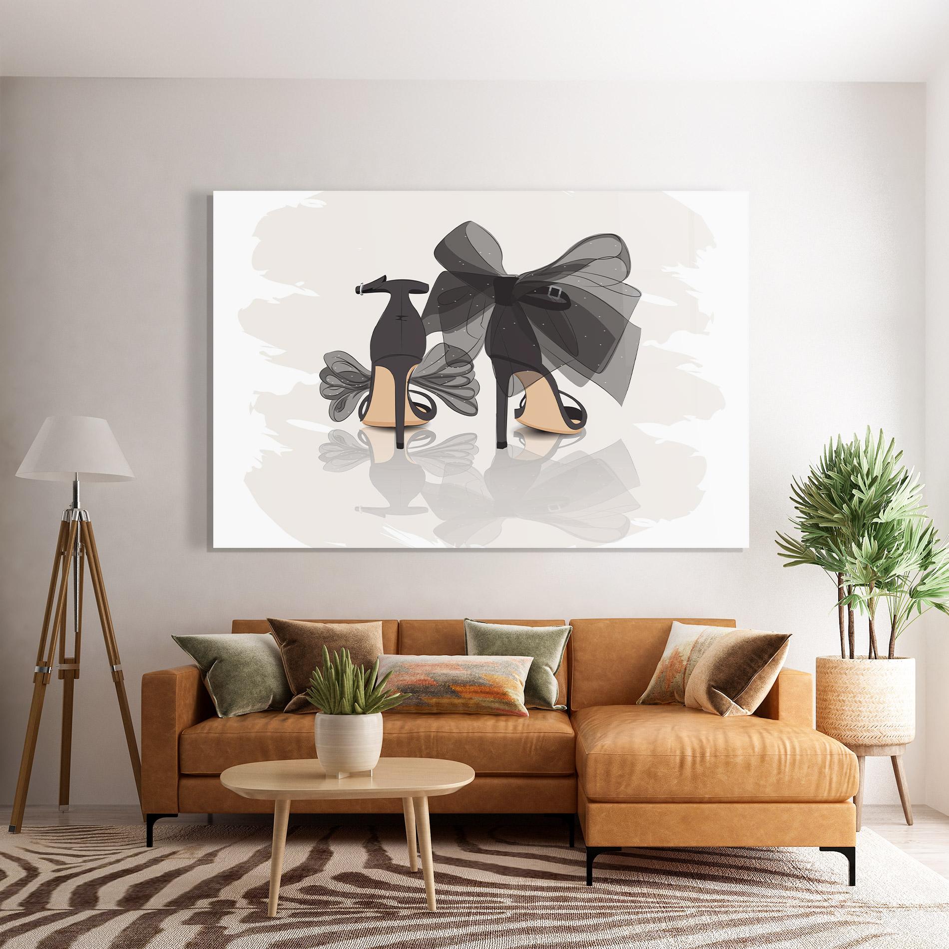 Tablou Sticla Black Bow Heels mockup 7