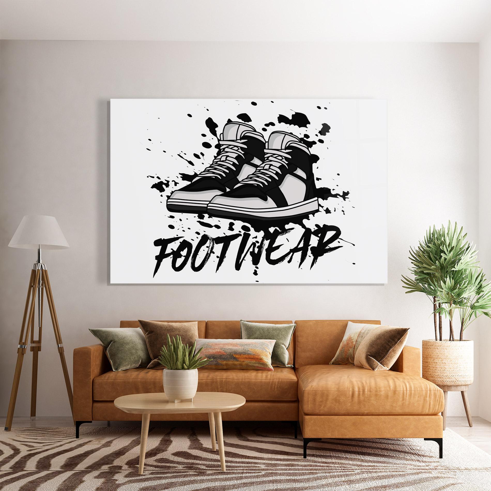 Tablou Sticla Black Footwear mockup 7