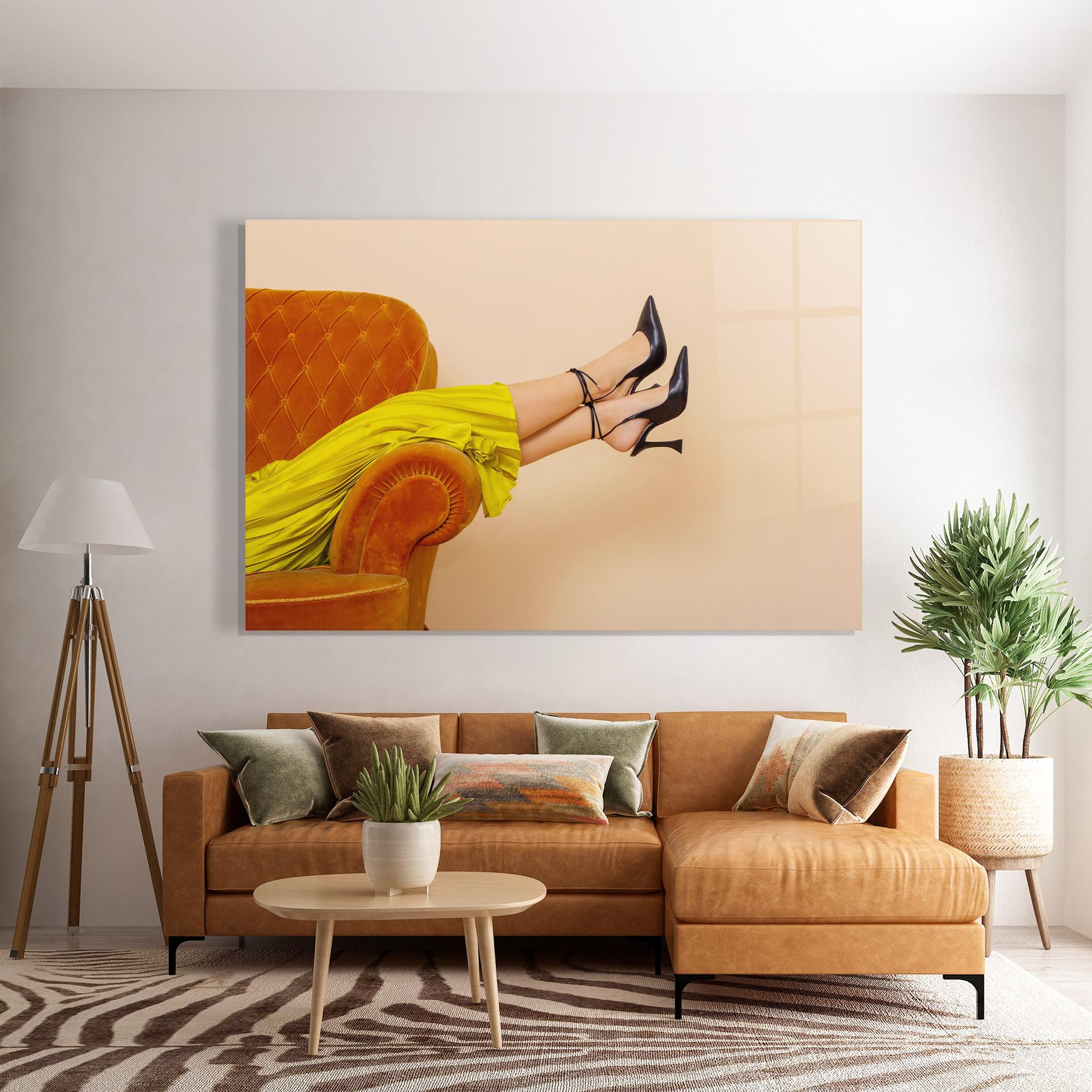 Tablou Sticla Black Heals On Cream mockup 7