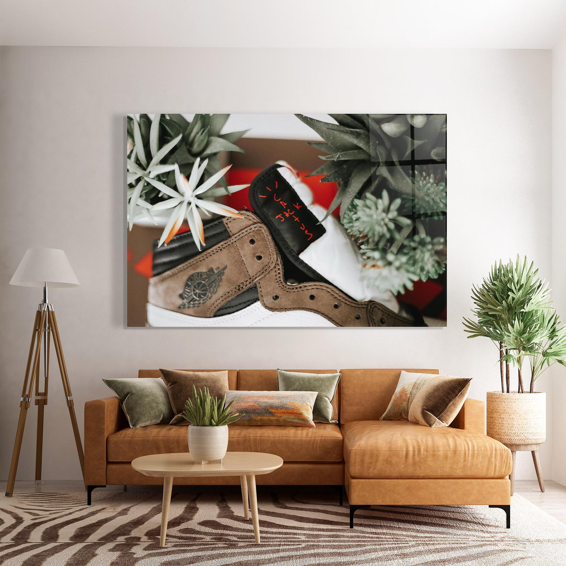 Tablou Sticla Brown Air Jordan mockup 7