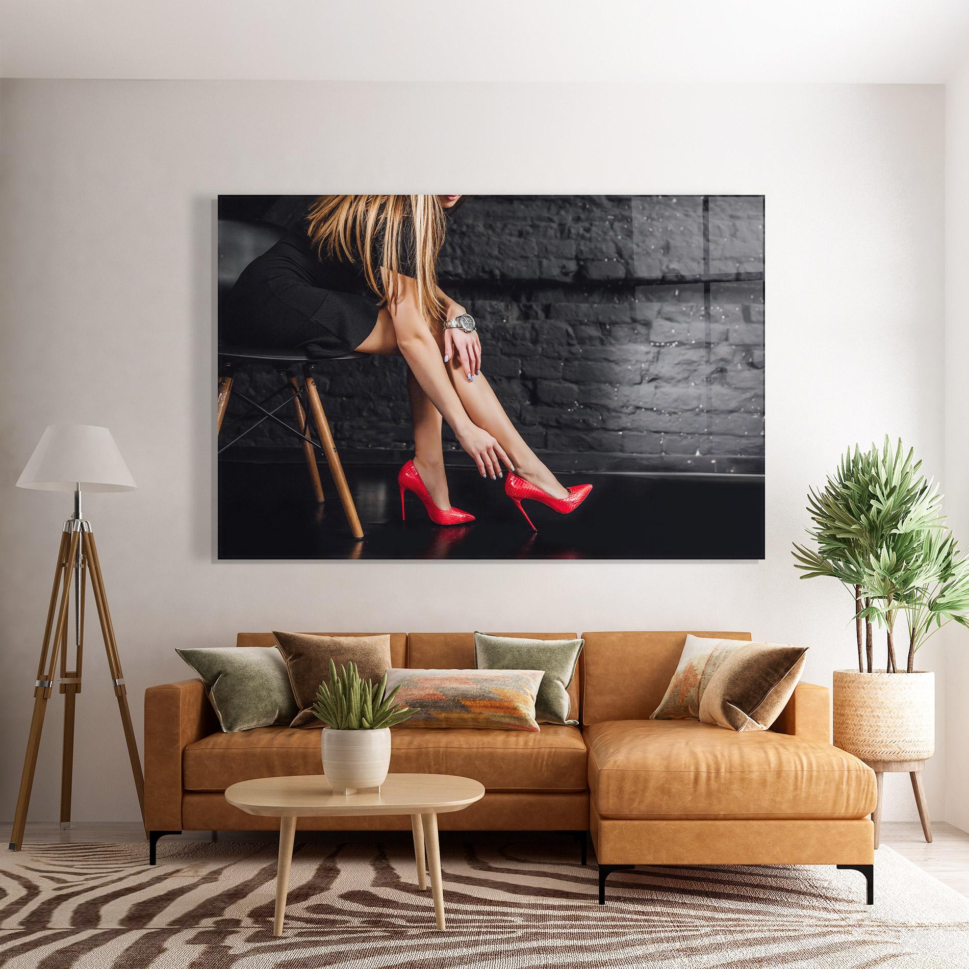 Tablou Sticla Elegan Red Heels mockup 7