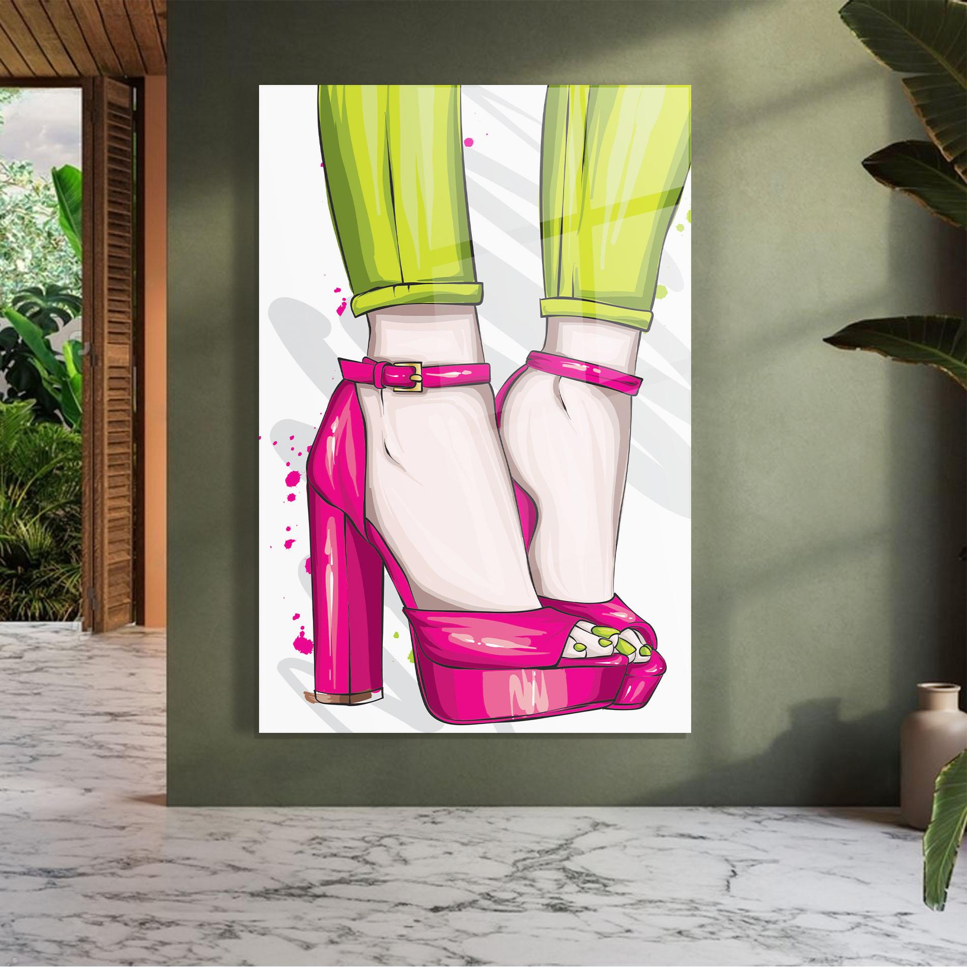 Tablou Sticla Green Nails mockup 7