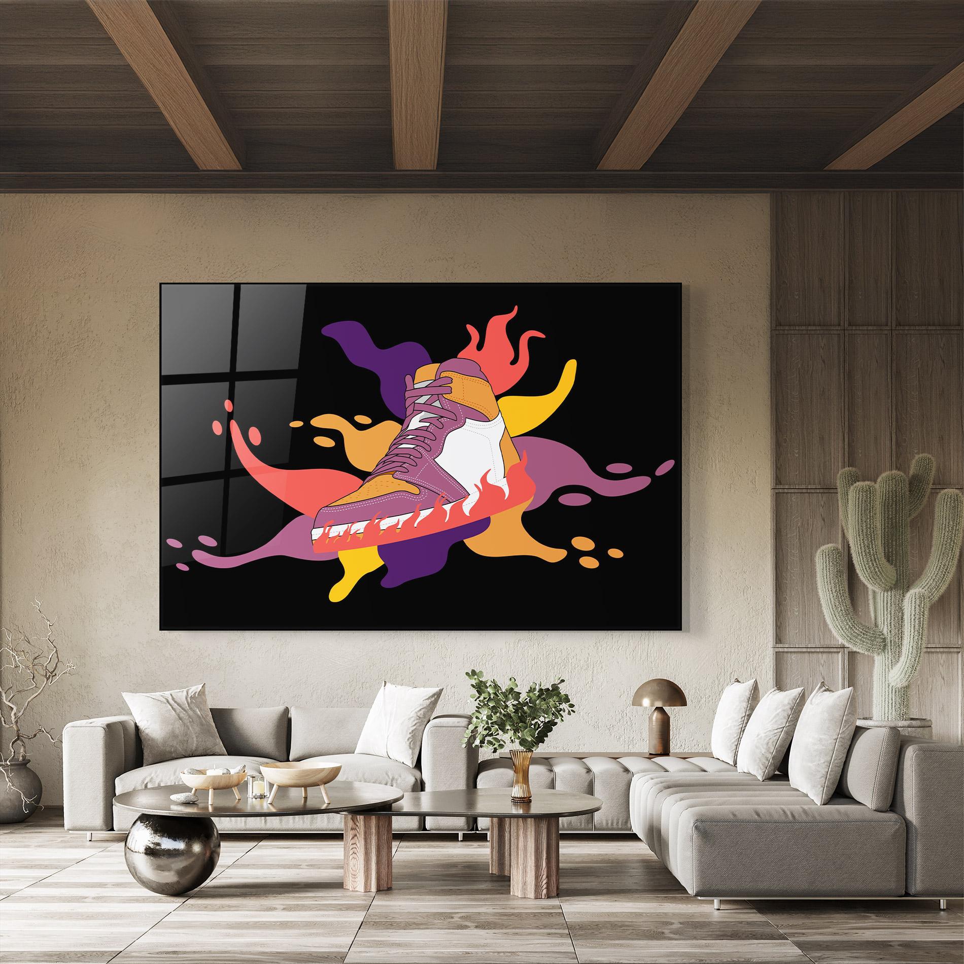 Tablou Sticla Abstract Sneakers Art mockup 8