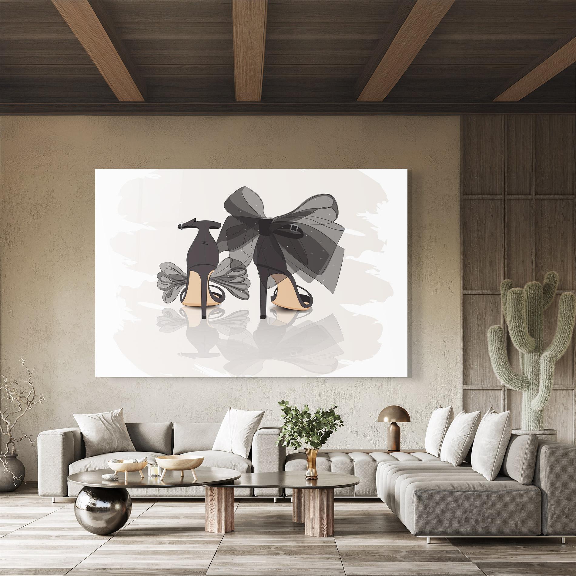 Tablou Sticla Black Bow Heels mockup 8