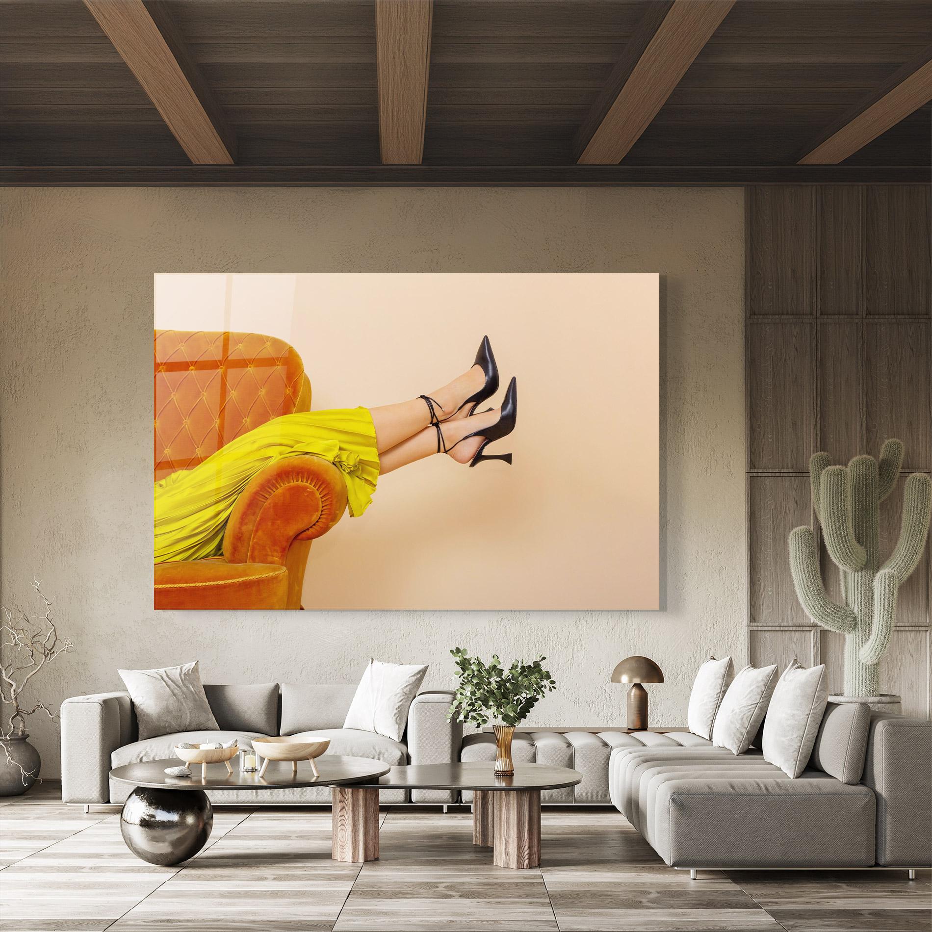 Tablou Sticla Black Heals On Cream mockup 8