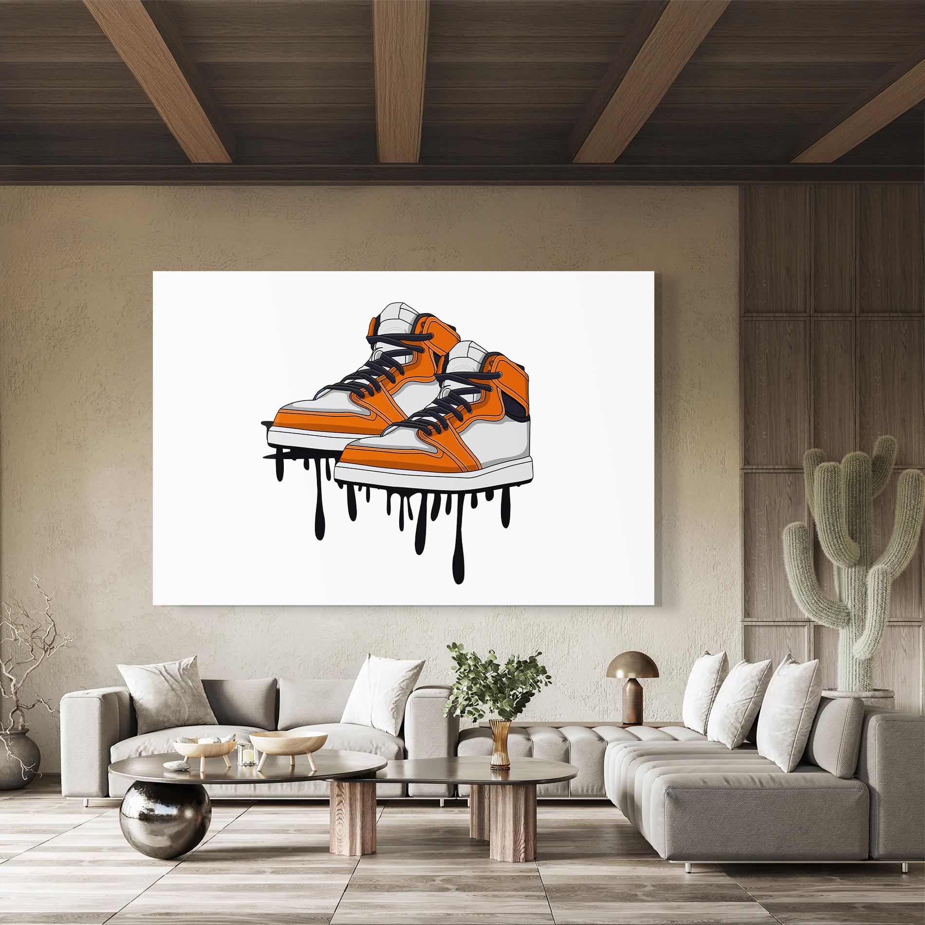 Tablou Sticla Black Liquid Shoe mockup 8