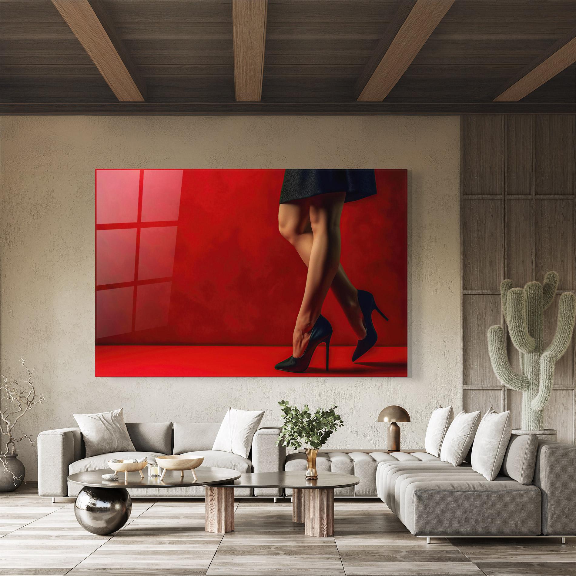 Tablou Sticla Female Legs Heels mockup 8