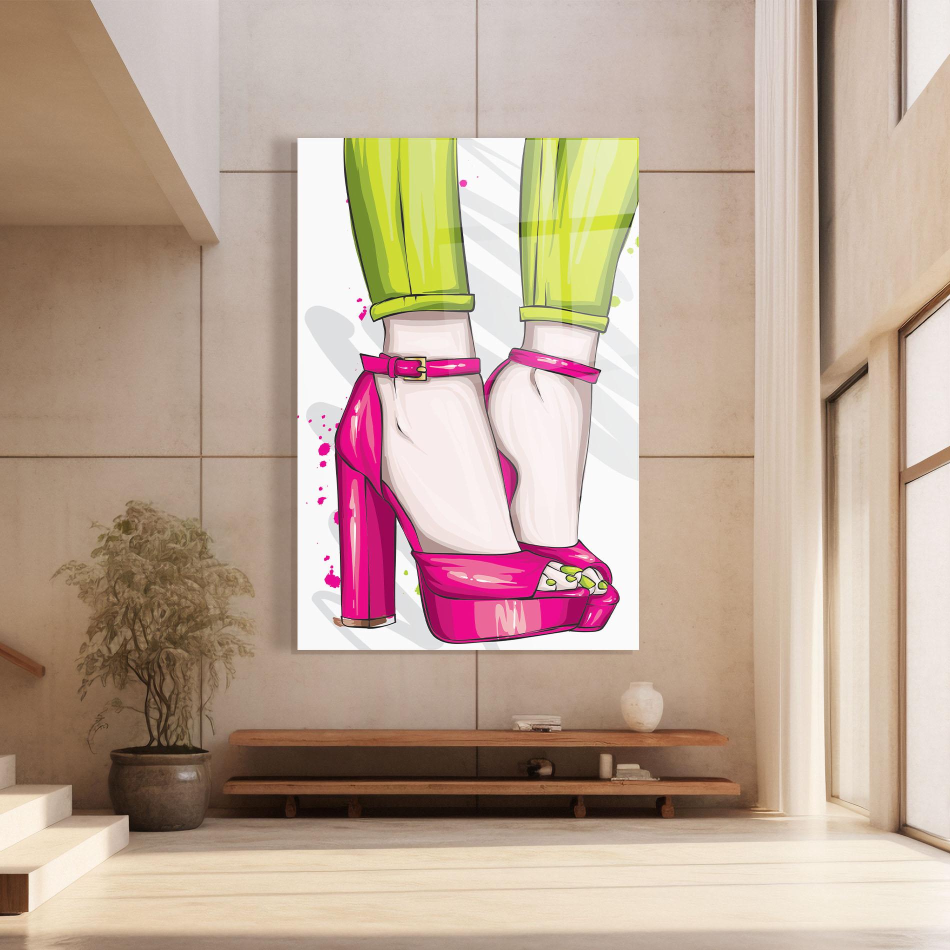 Tablou Sticla Green Nails mockup 8