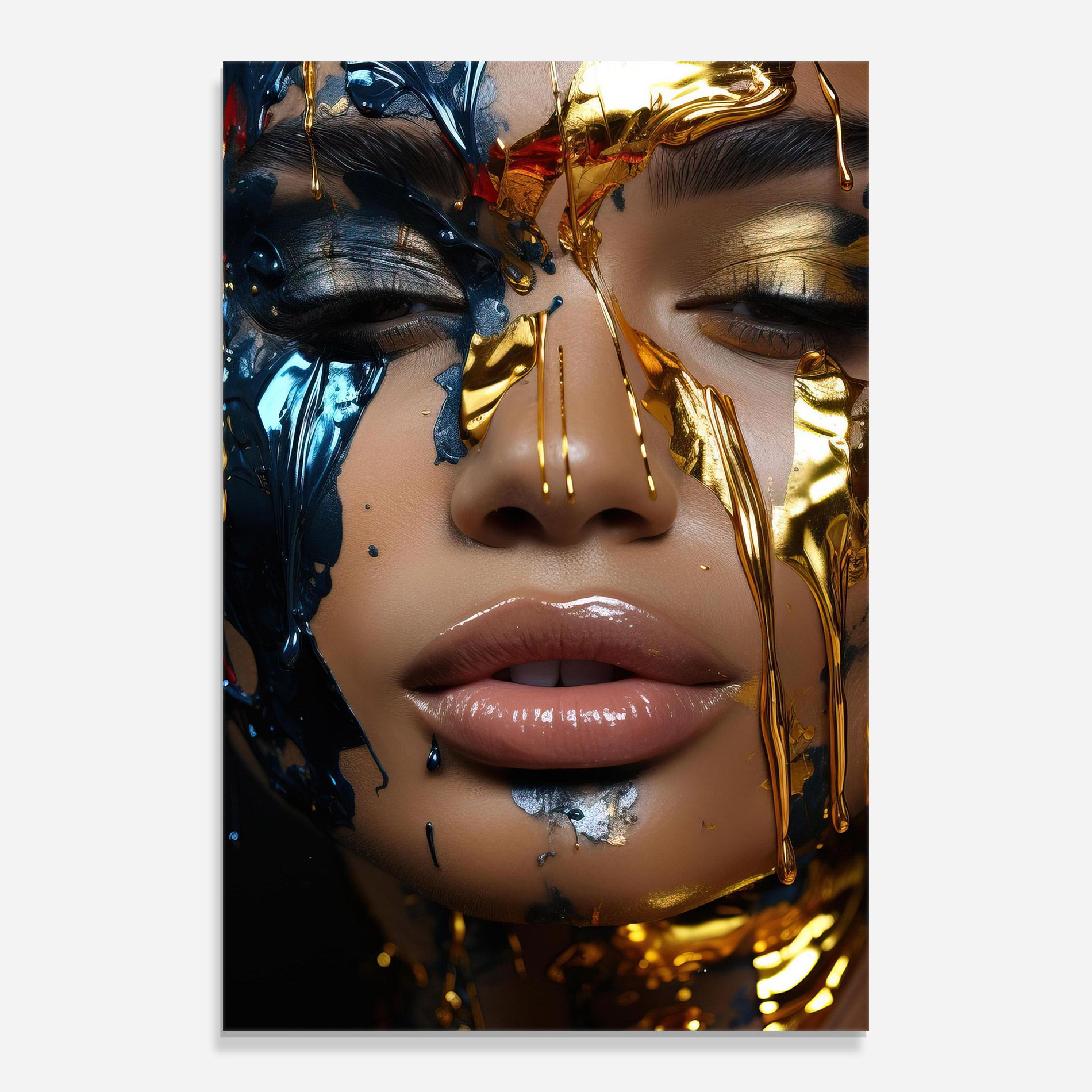 Blue Gold Paint Face mockup 0