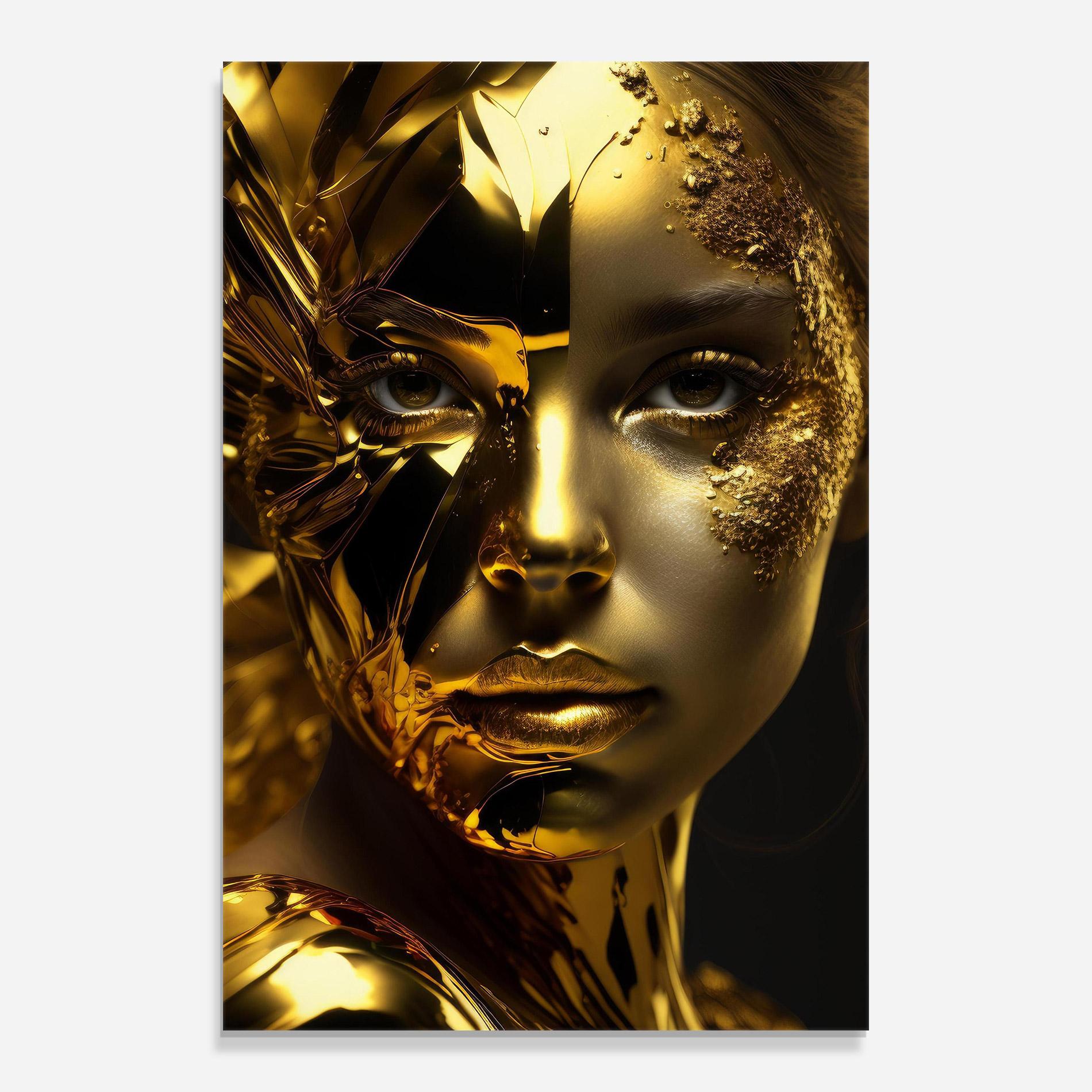 Tablou Sticla Covered By Gold mockup 0