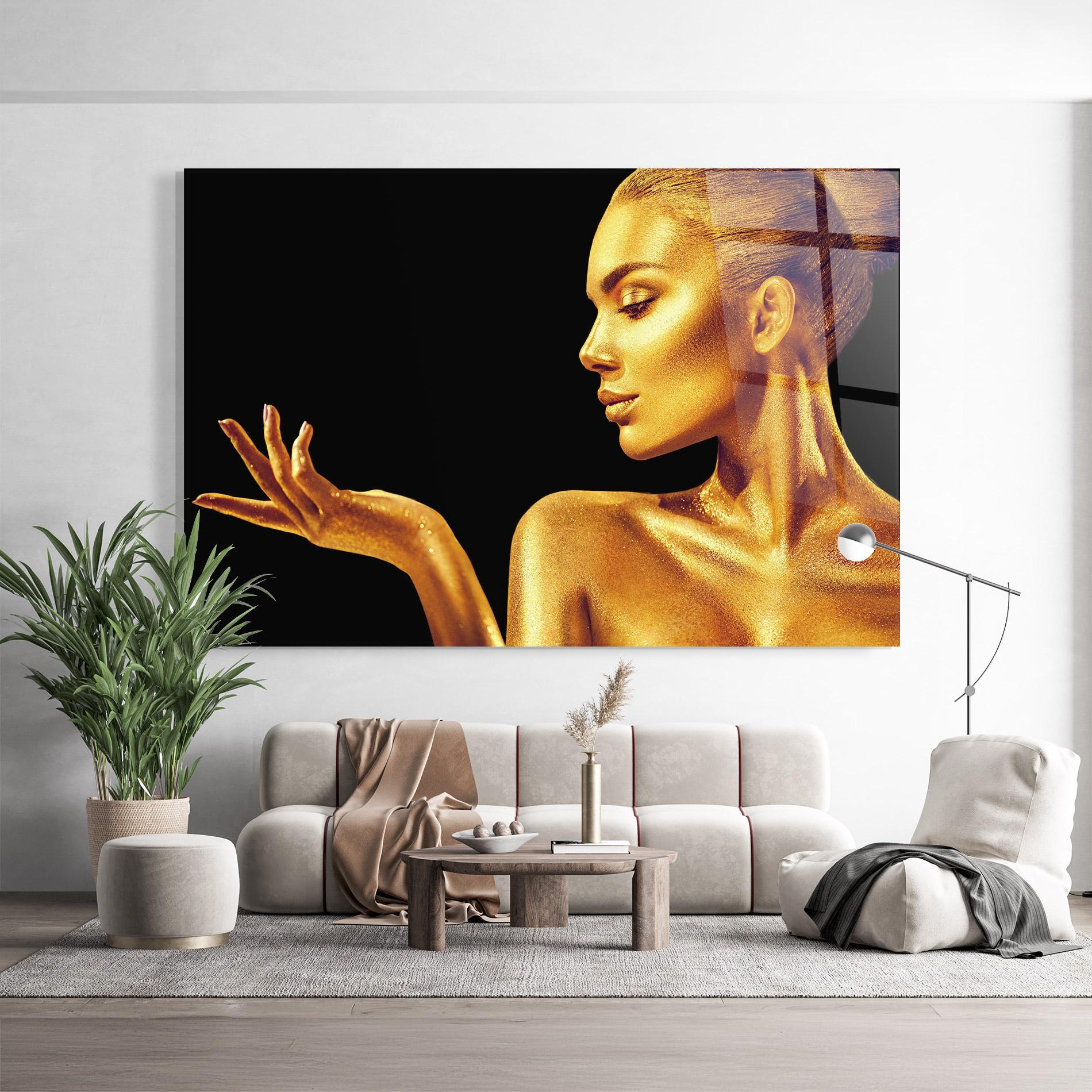 Tablou Sticla Golden Glamour mockup 9