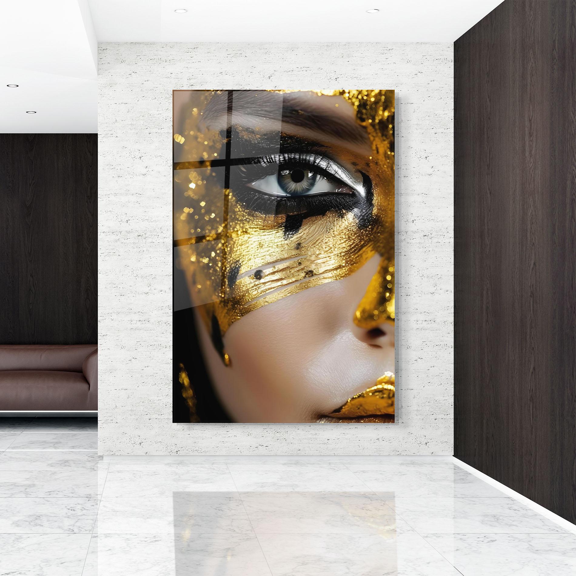 Tablou Sticla Black Gold Eyeliner mockup 9