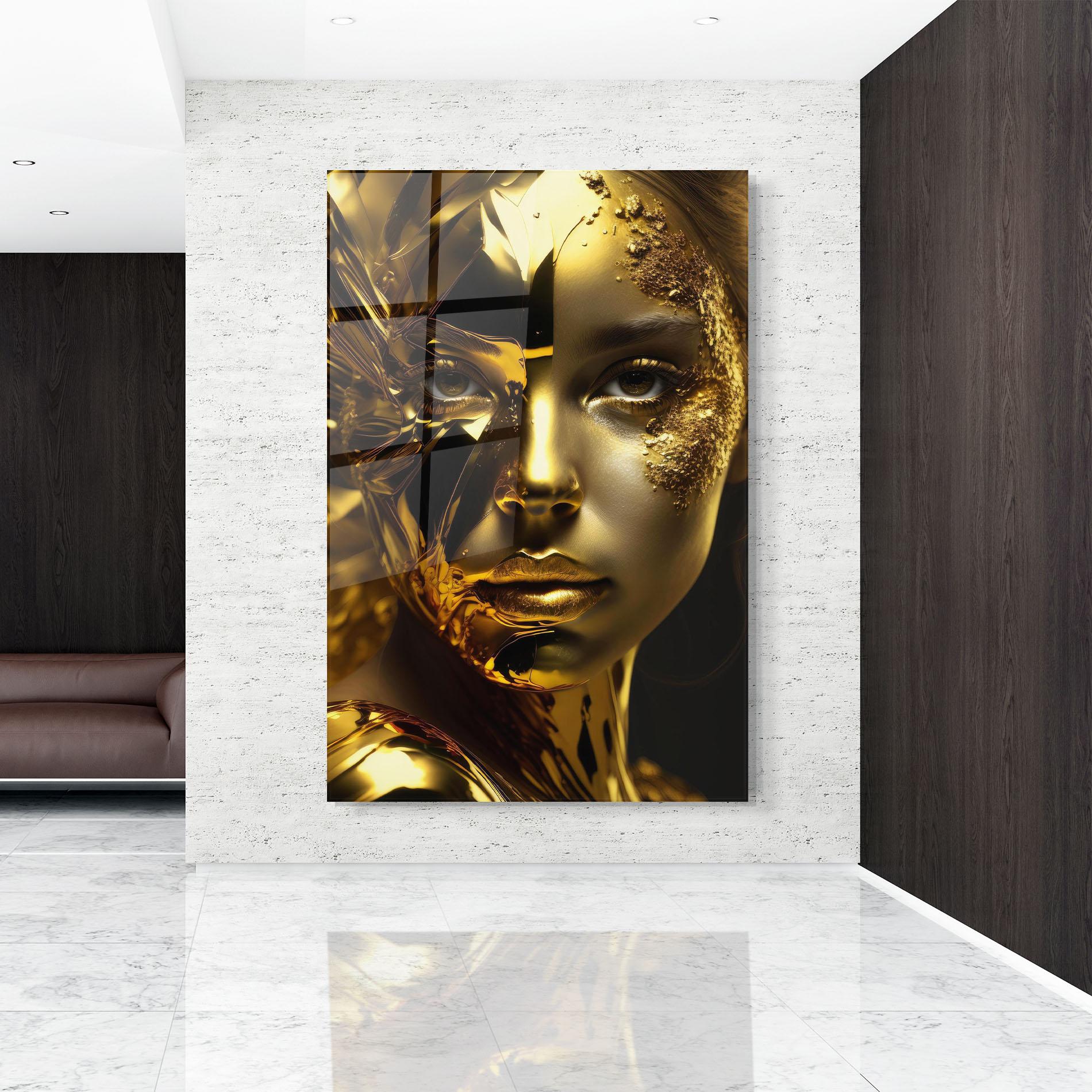 Tablou Sticla Covered By Gold mockup 9