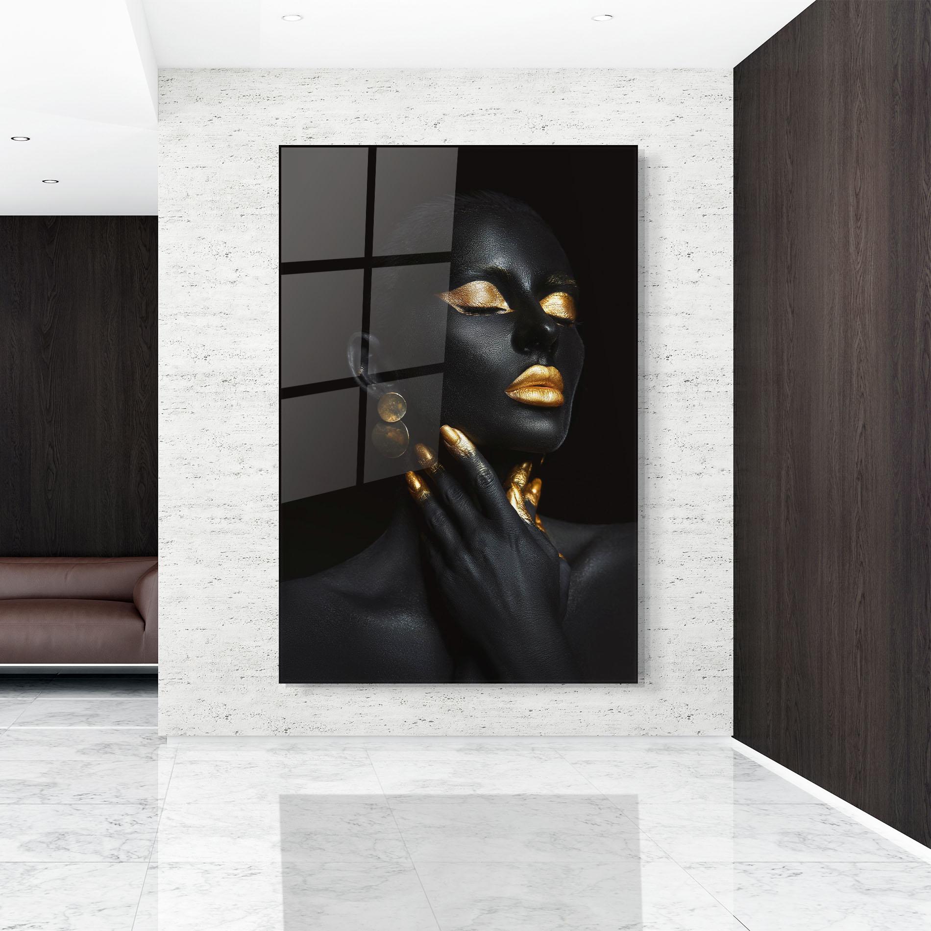 Tablou Sticla Eyelids Gold Makeup mockup 9