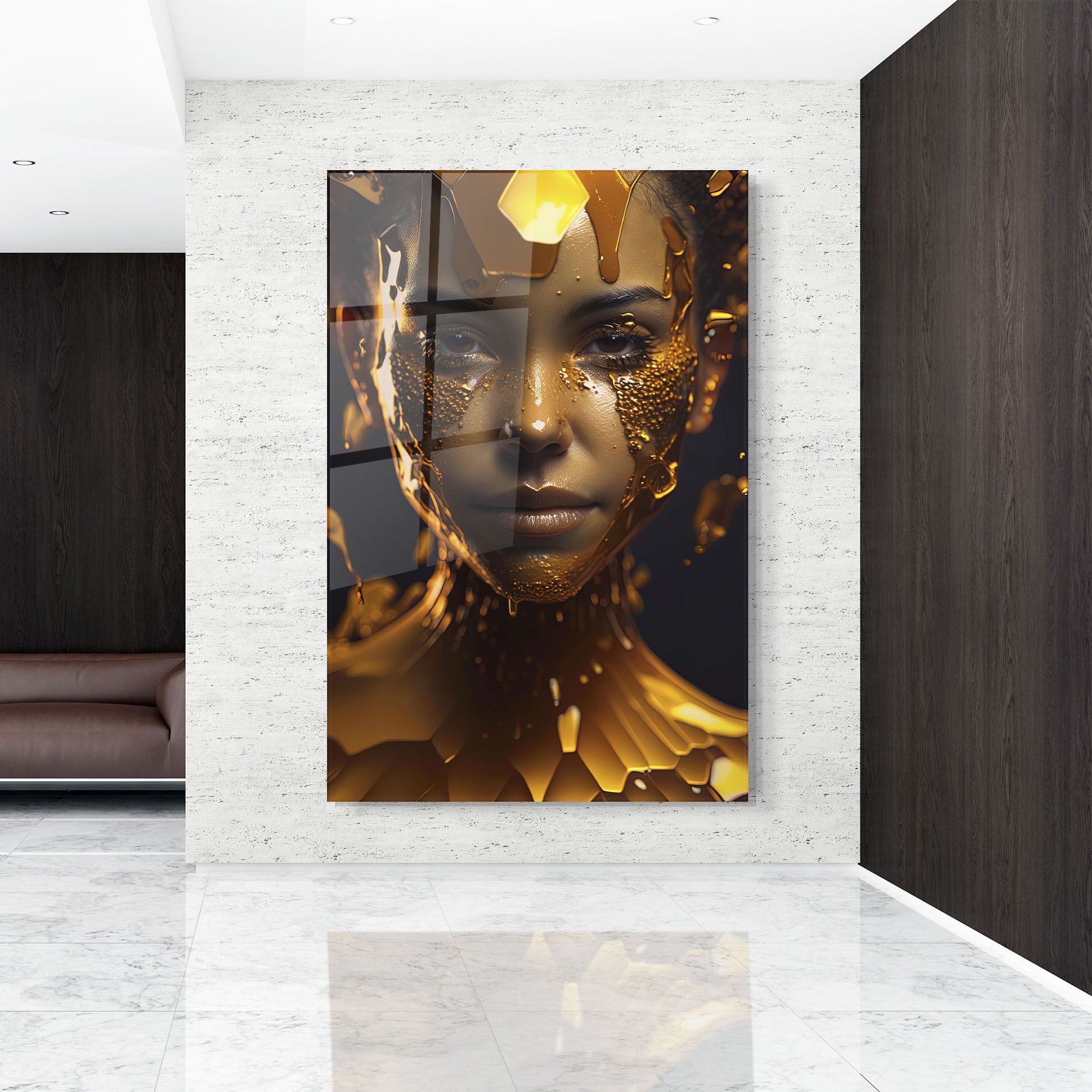 Gold Honeycomb Girl mockup 9