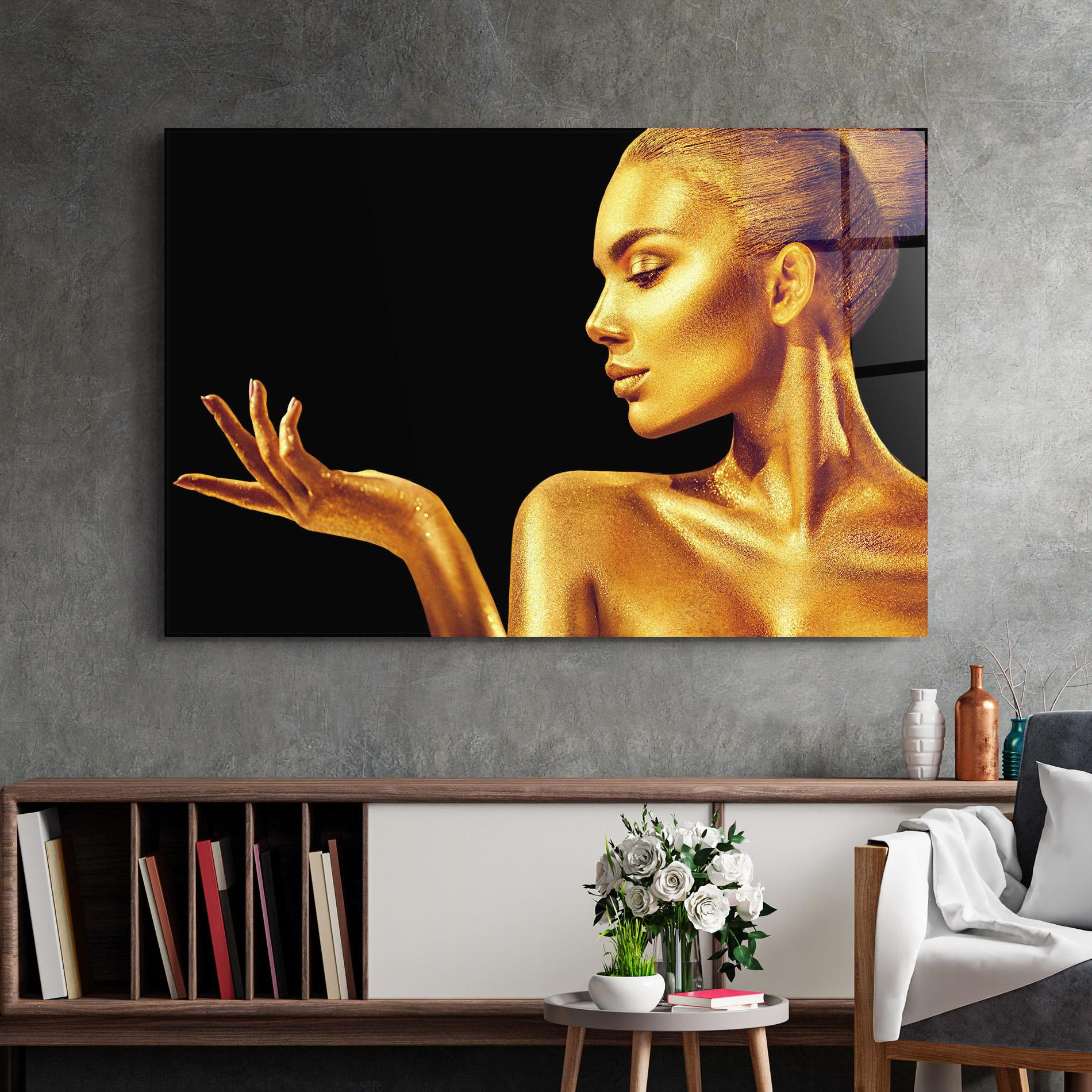 Tablou Sticla Golden Glamour mockup 2